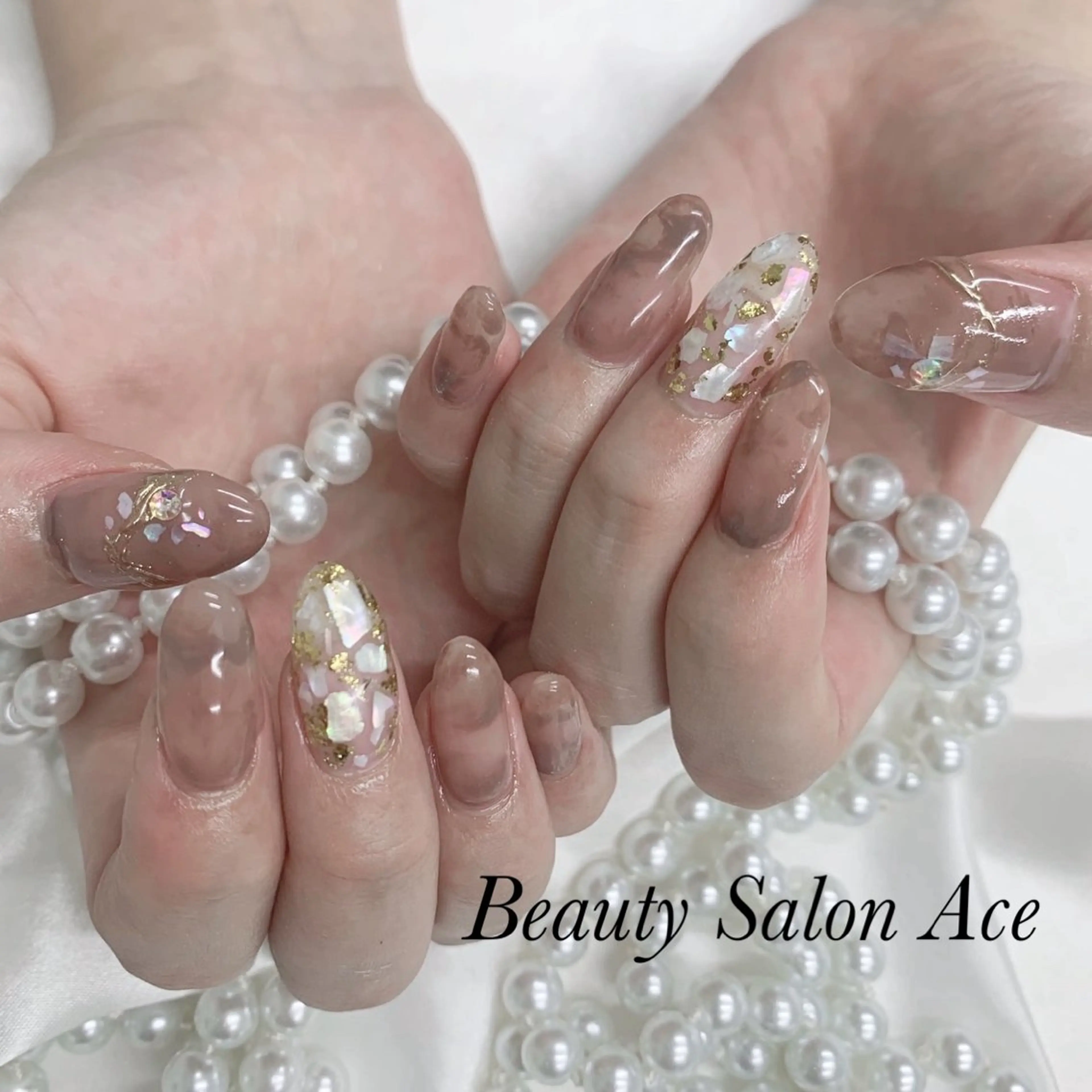 ネイル ラメ(グリッター) ハンドネイル ハンドケア Beauty Salon Ace（ネイルサロン　エース）所属・池袋フィルイン Ace♡長さだしのネイルデザイン