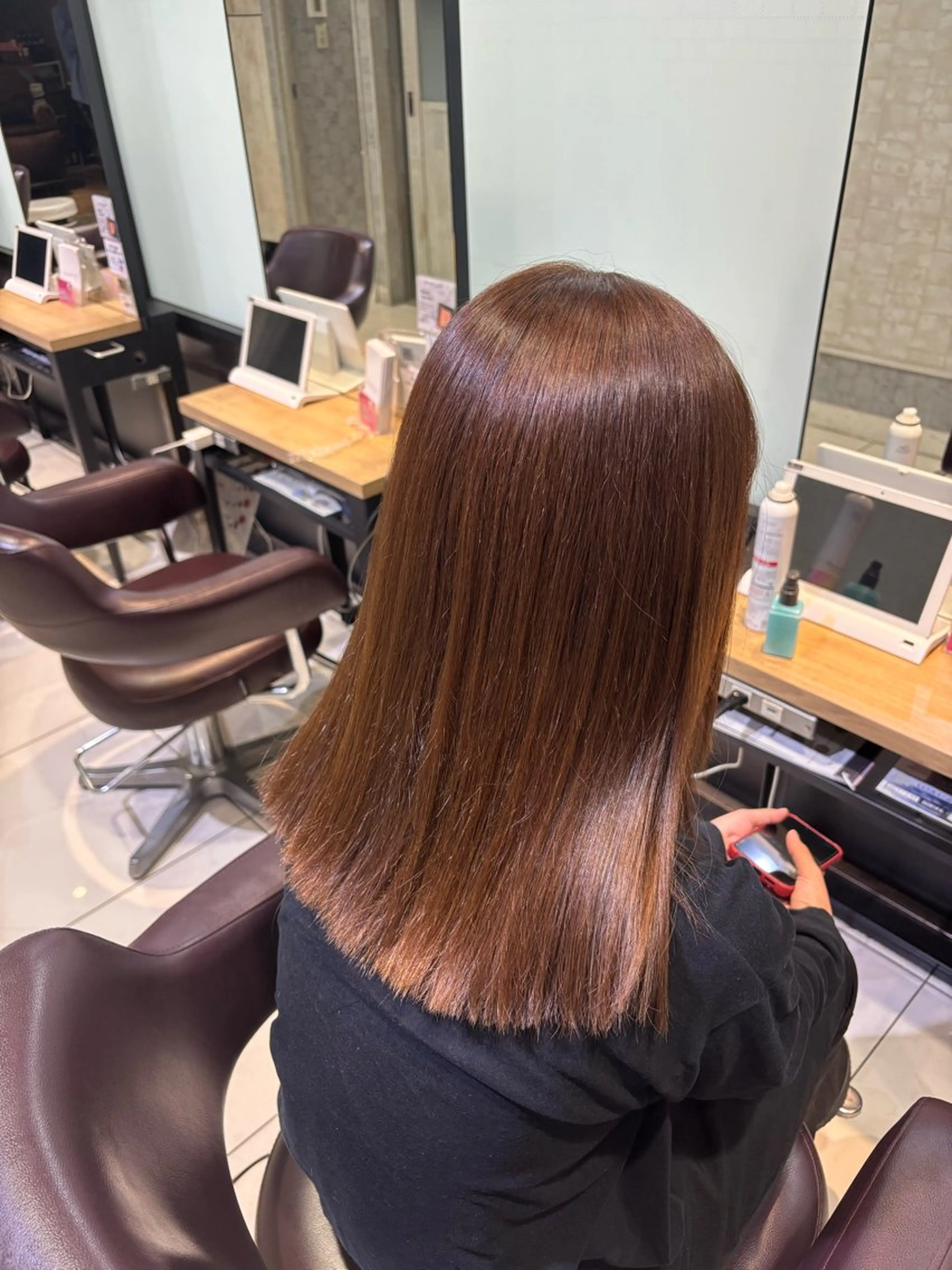 セミロング カラー ヘアアレンジ ヘアカラー 髪質改善韓国レイヤー /艶カラー/miyuのヘアスタイル