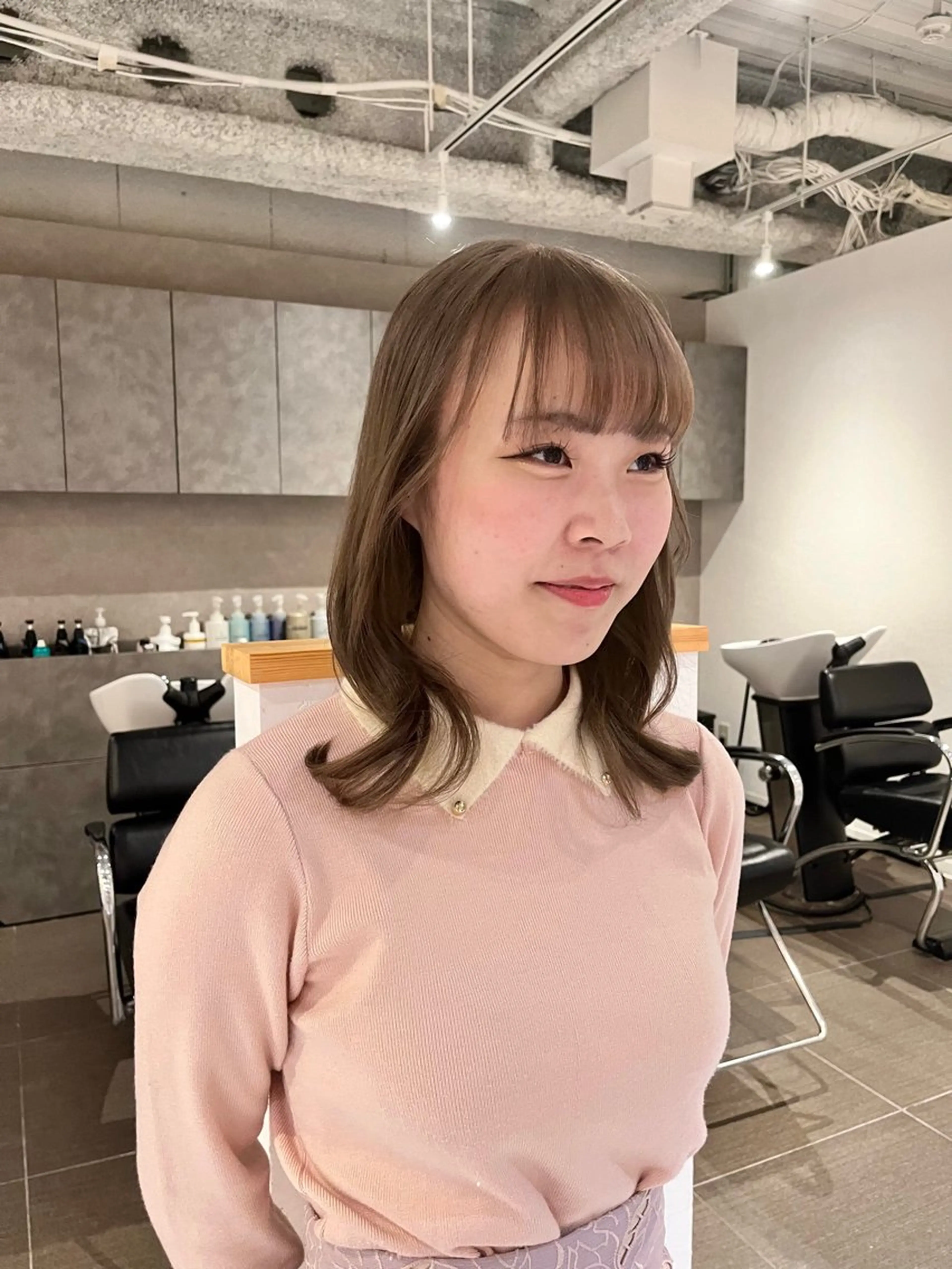 セミロング カラー ベージュカラー グレージュ ヘアカラー トリートメント ショート/パーマ/ カラー/FUKOのヘアスタイル