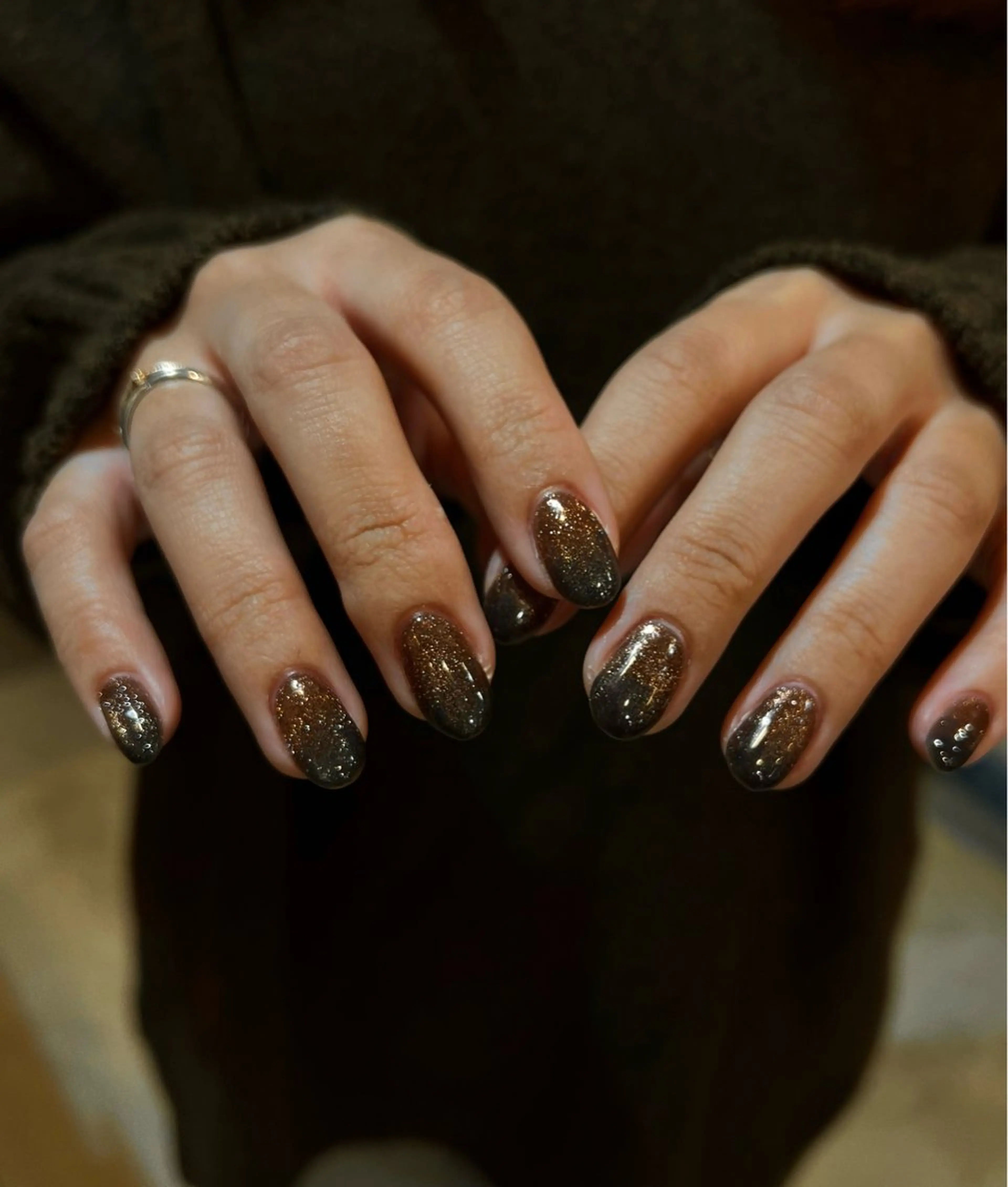 ネイル ブラウン 石田 祥子のネイルデザイン