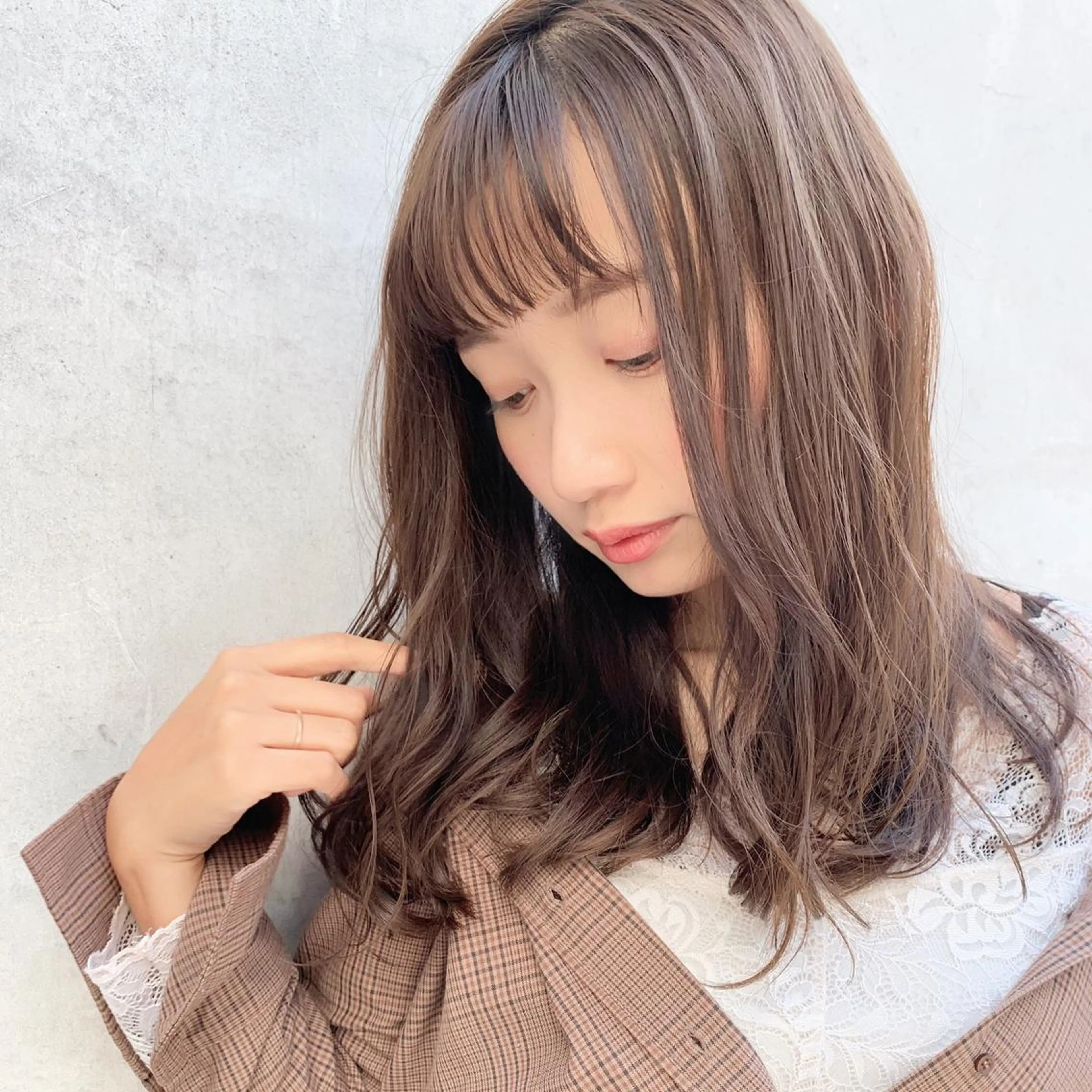 セミロング カラー 透明感カラー グレージュ 髪質改善カラー☆ ヘアアレンジmiyuのヘアスタイル