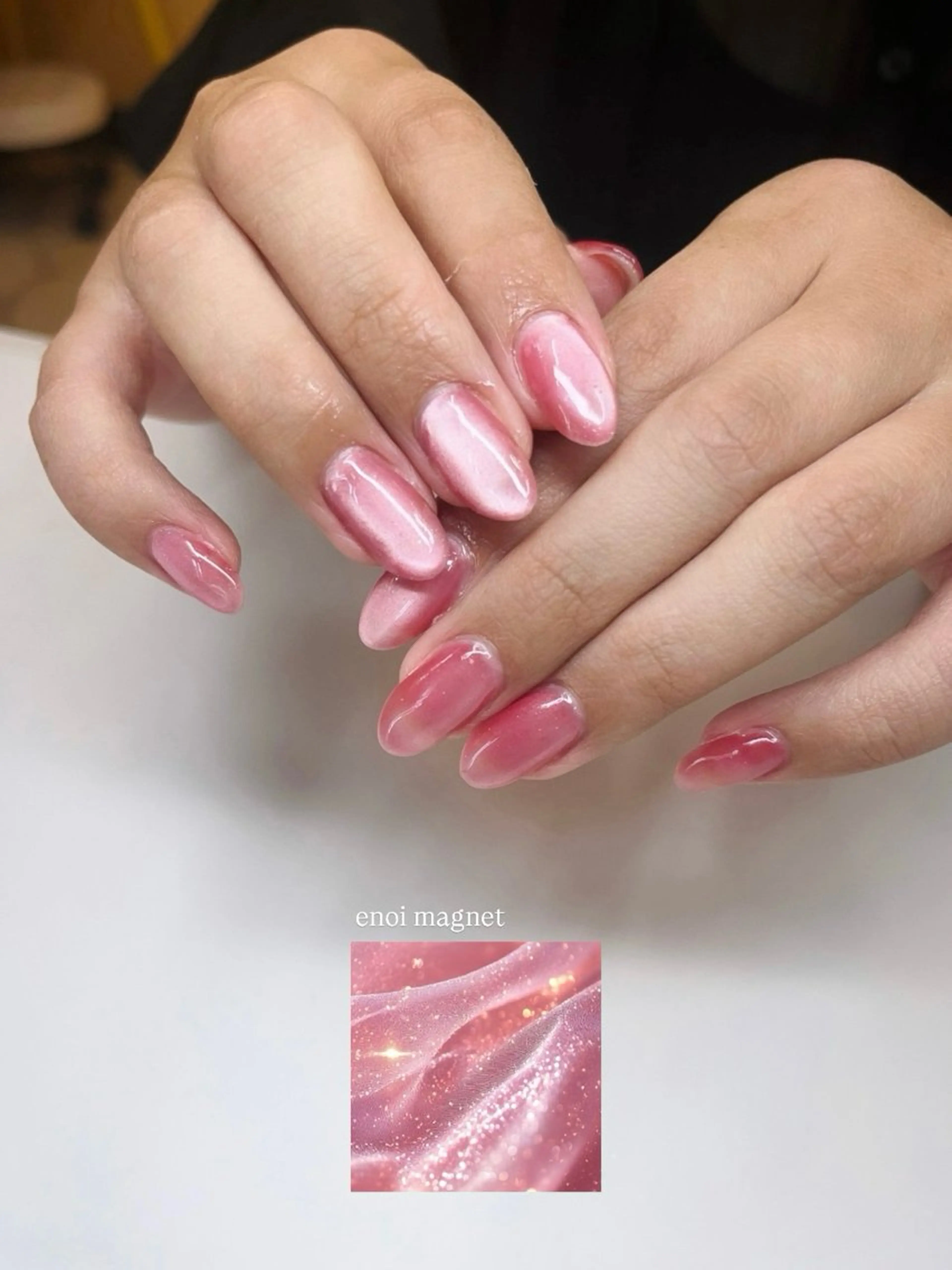 ネイル マグネットネイル ピンク chipie yuuのネイルデザイン