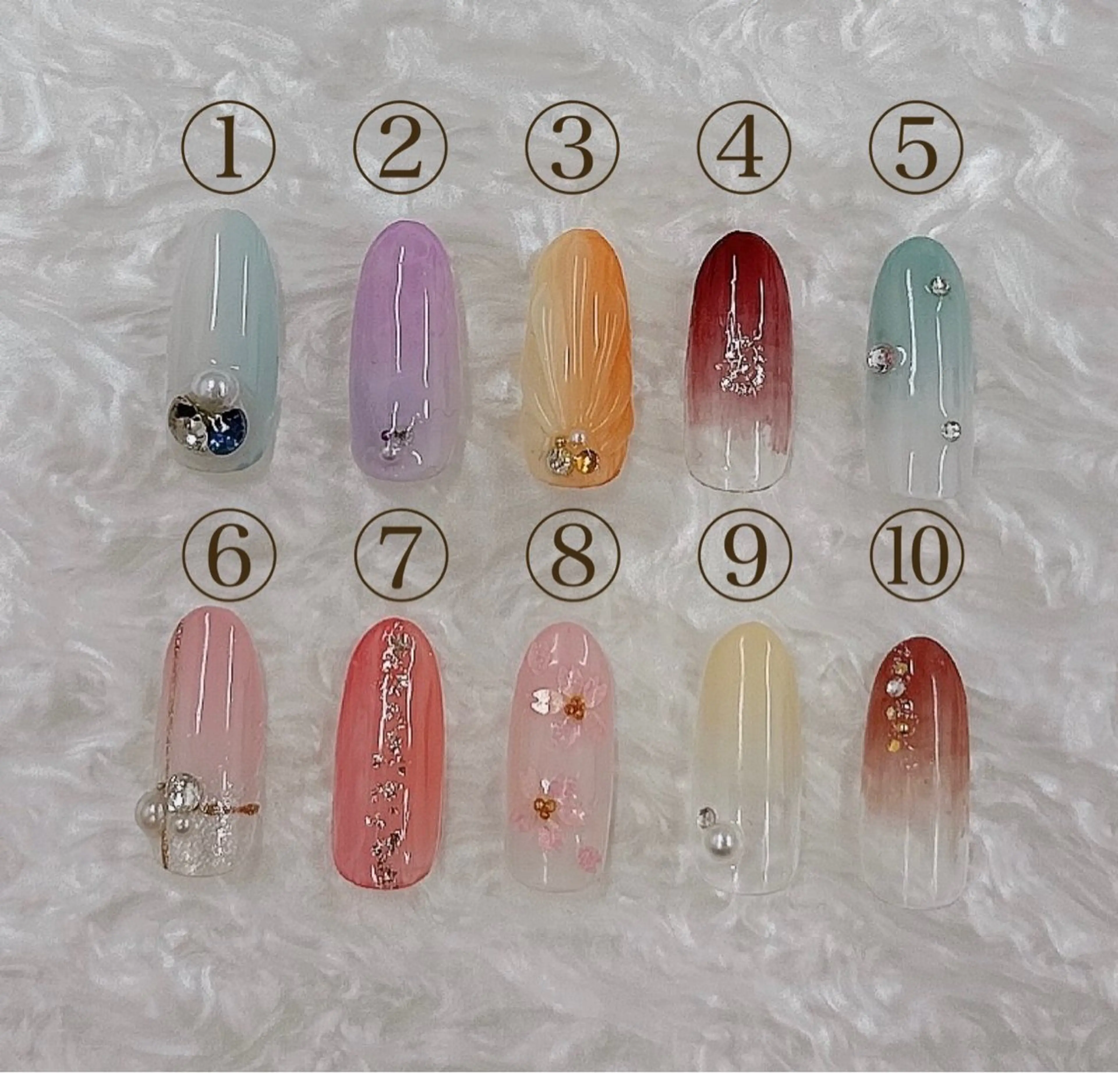 【オフ有】グラデーション+写真アート2本付 0円の写真