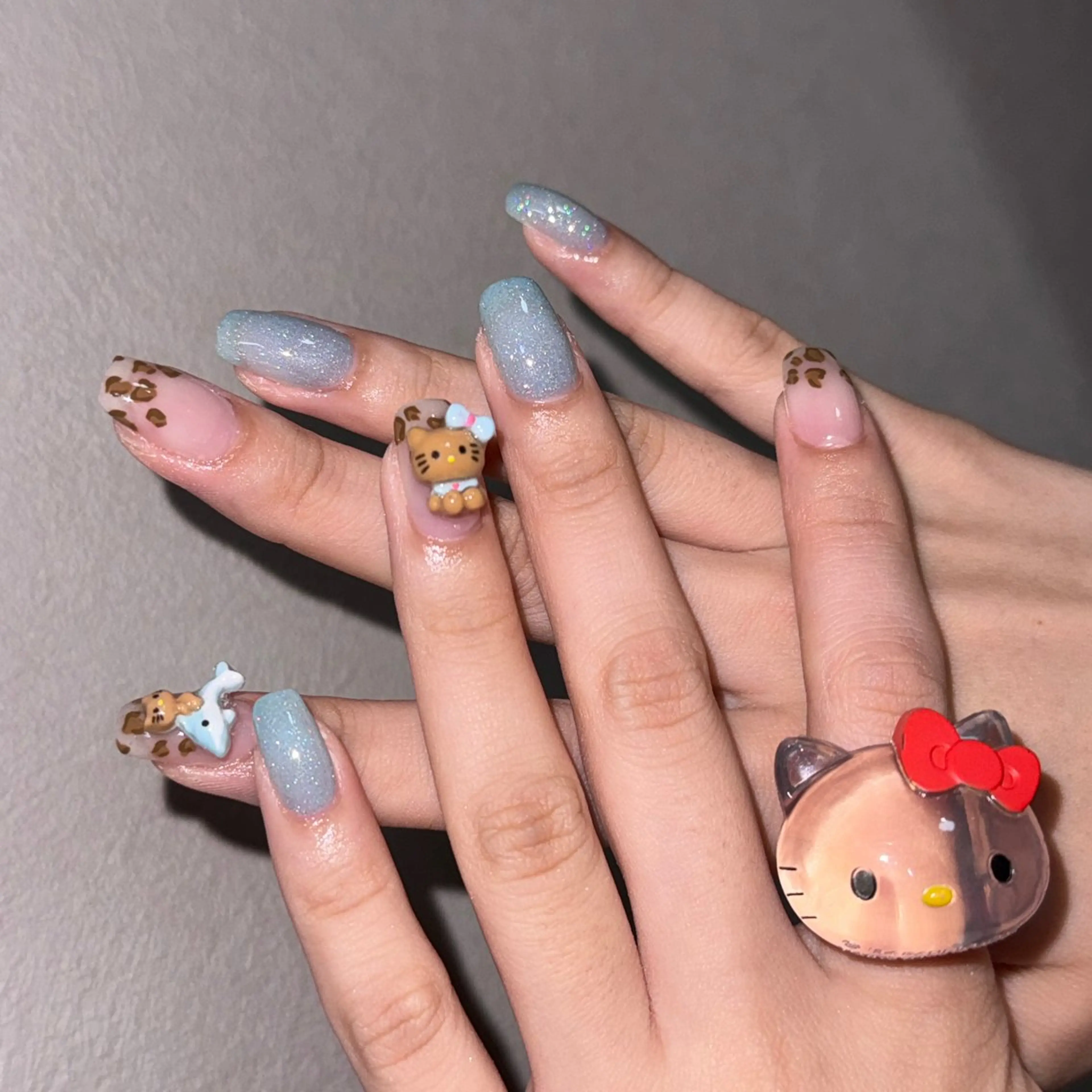 ネイル アートネイル 水色 ワンカラーネイル ハンドネイル ハンドケア 🎀NAIL🎀 AI🪄︎︎◝✩のネイルデザイン