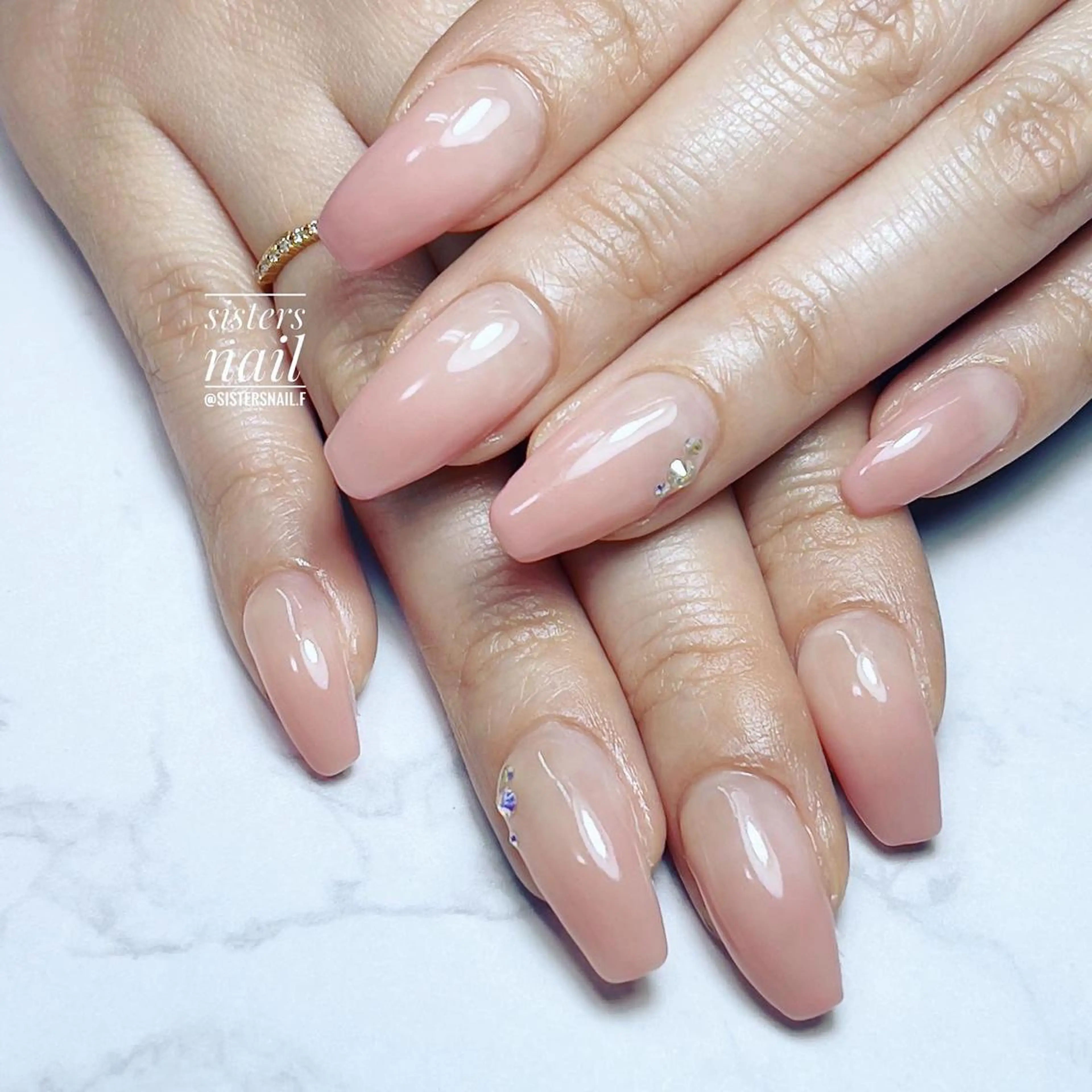 ネイル アートネイル 入学式 グラデーション 卒業式 レース sisters nail.fのネイルデザイン