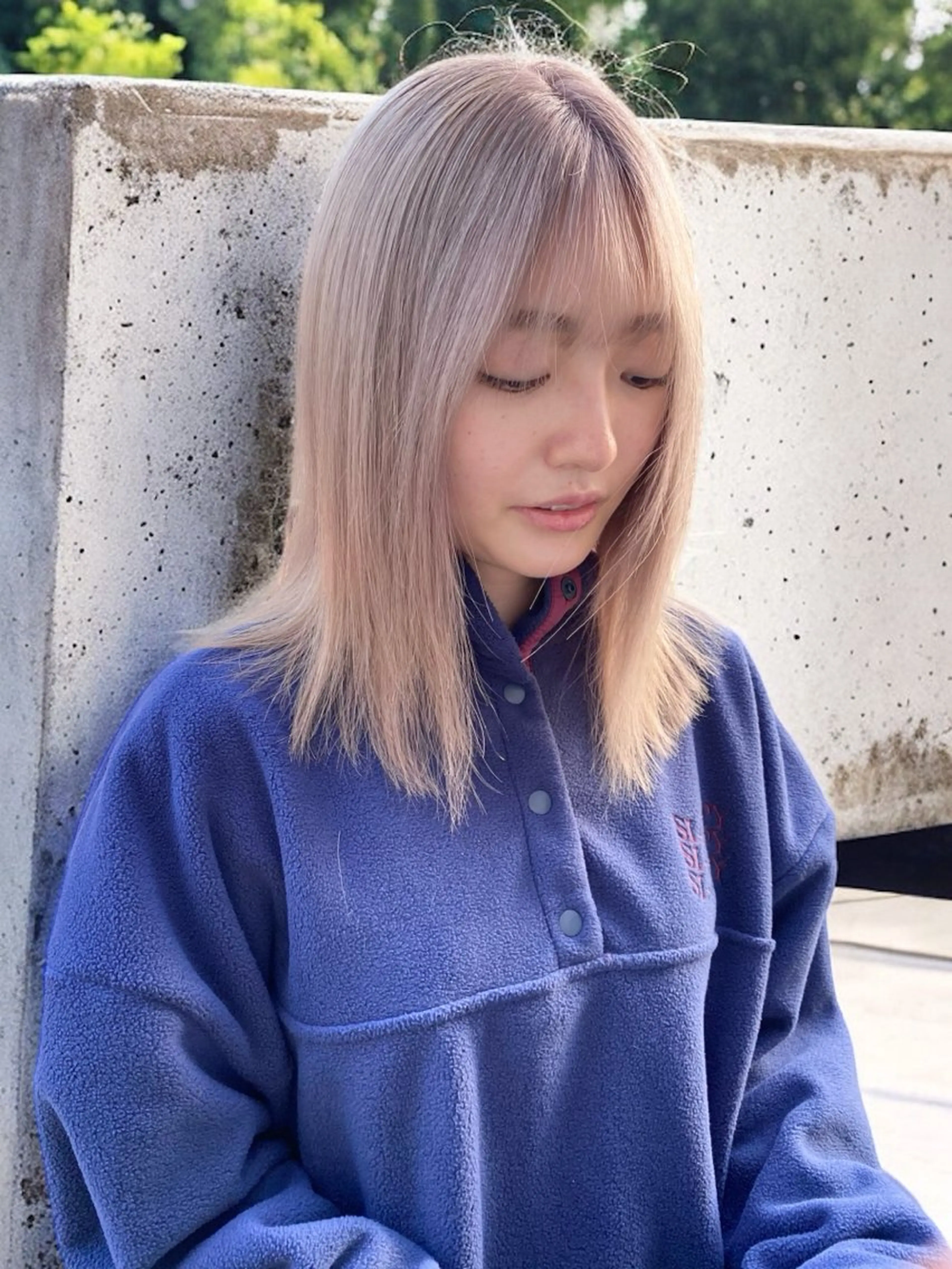 ミディアム カラー カット ヘアカラー トリートメント レイヤー/ベージュ カラー/ハシモトのヘアスタイル