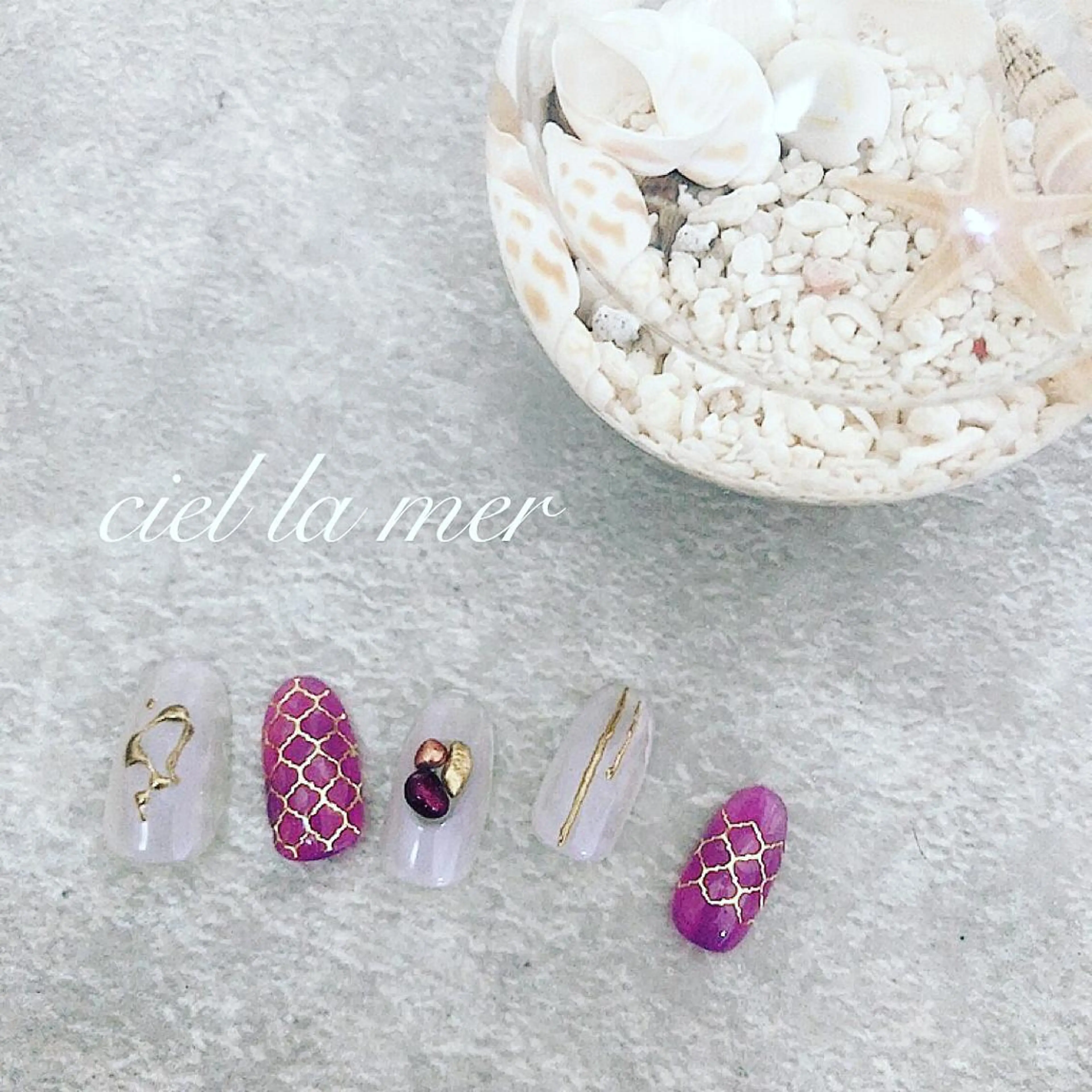 ネイル ハンドネイル フットネイル ciel la merのネイルデザイン