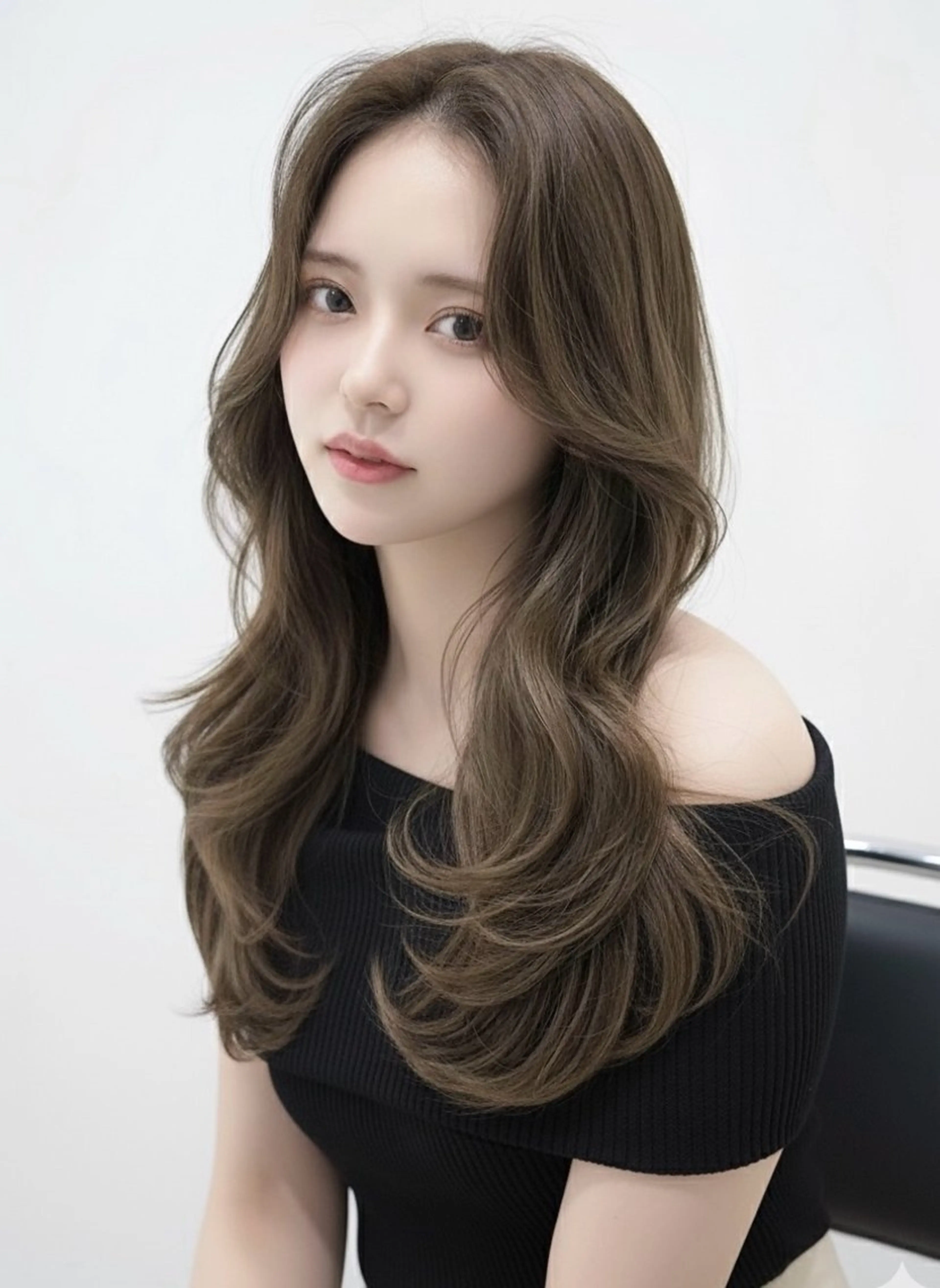 ロング カラー ベージュカラー ブリーチ ケアカラー 透明感カラー グレージュ 赤み消し韓国ヘア レイヤー縮毛🤍渡邉のヘアスタイル