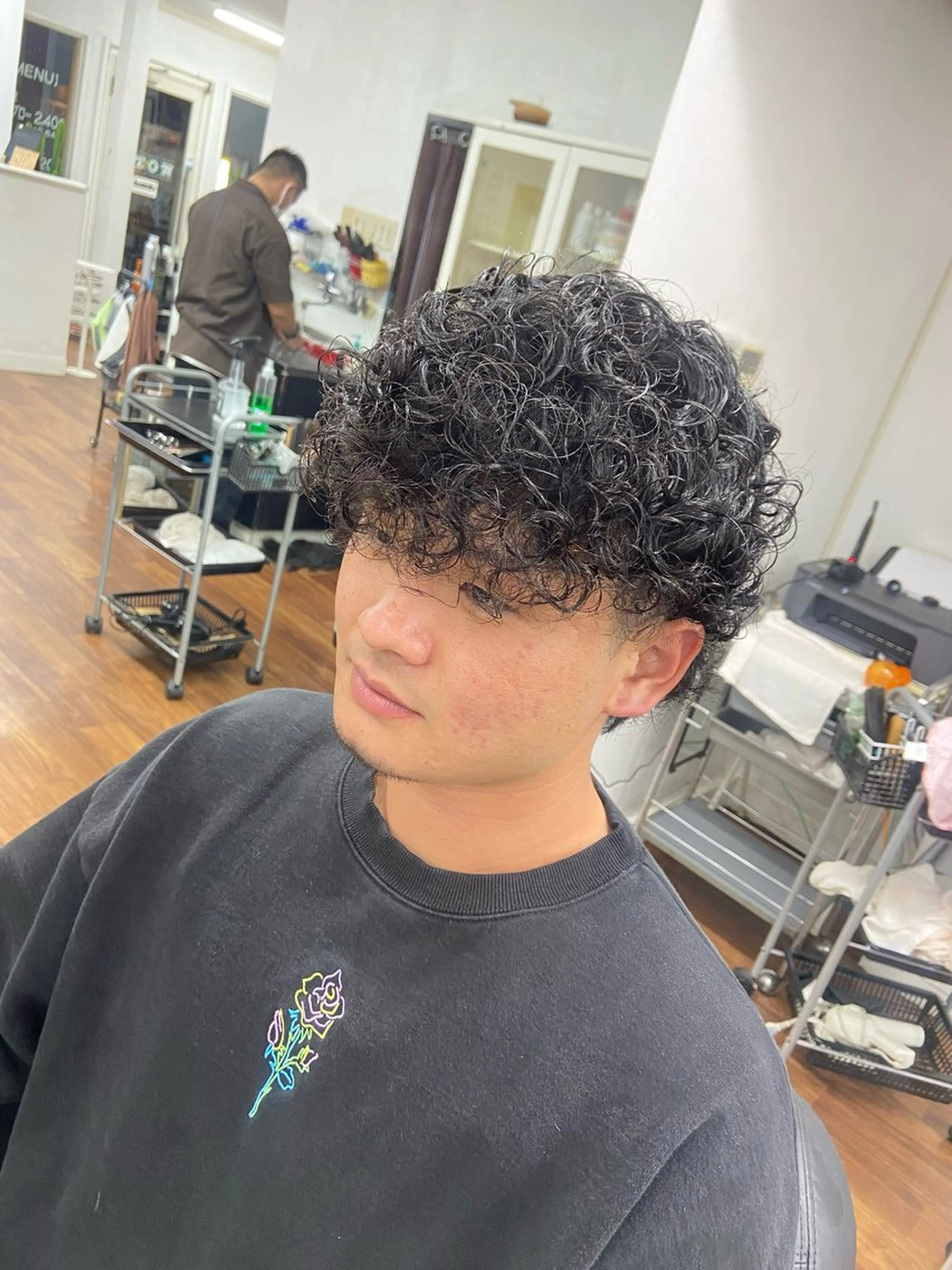 ショート メンズ メンズパーマ パーマ 理容室レオン所属・町田 尚樹のヘアスタイル