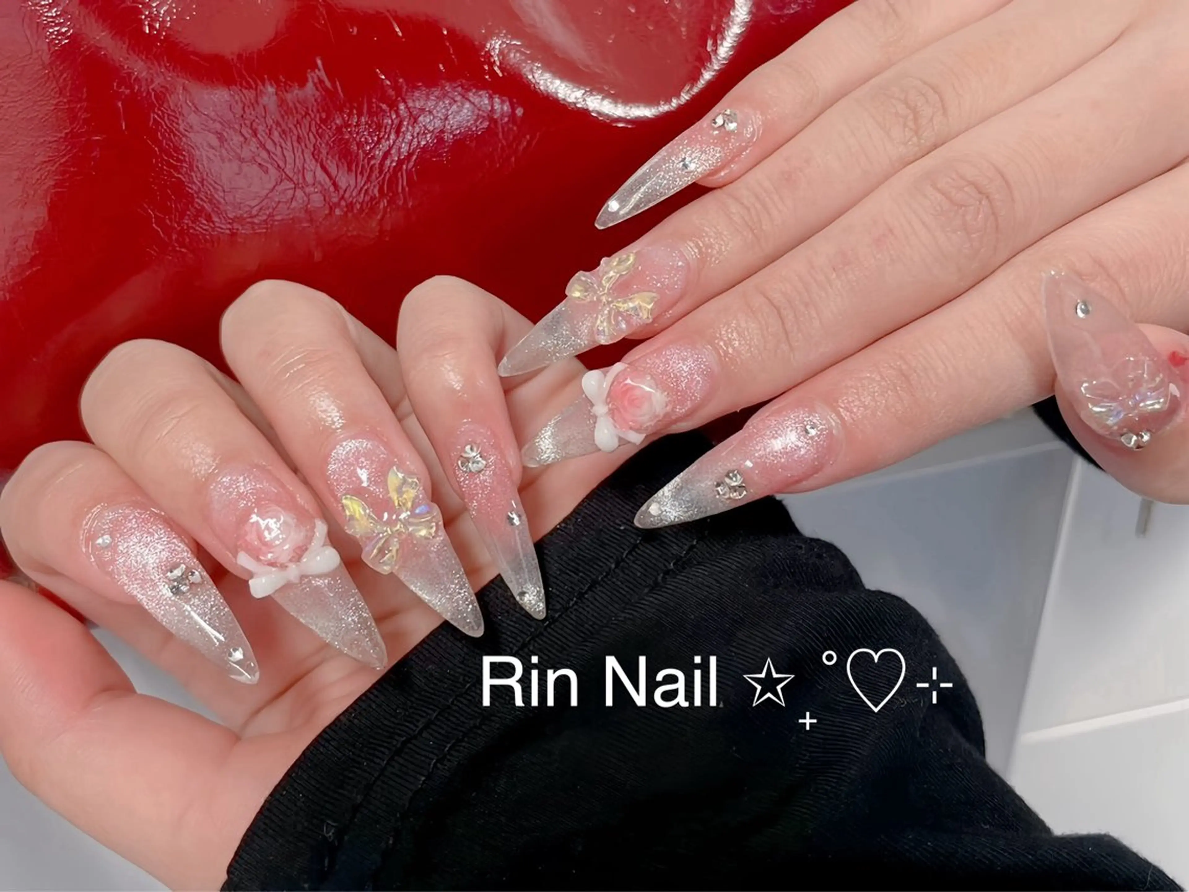 ネイル アートネイル ロングネイル ニュアンスネイル スカルプネイル ネイルチップ ハンドネイル Rin Nail 新大久保店のネイルデザイン