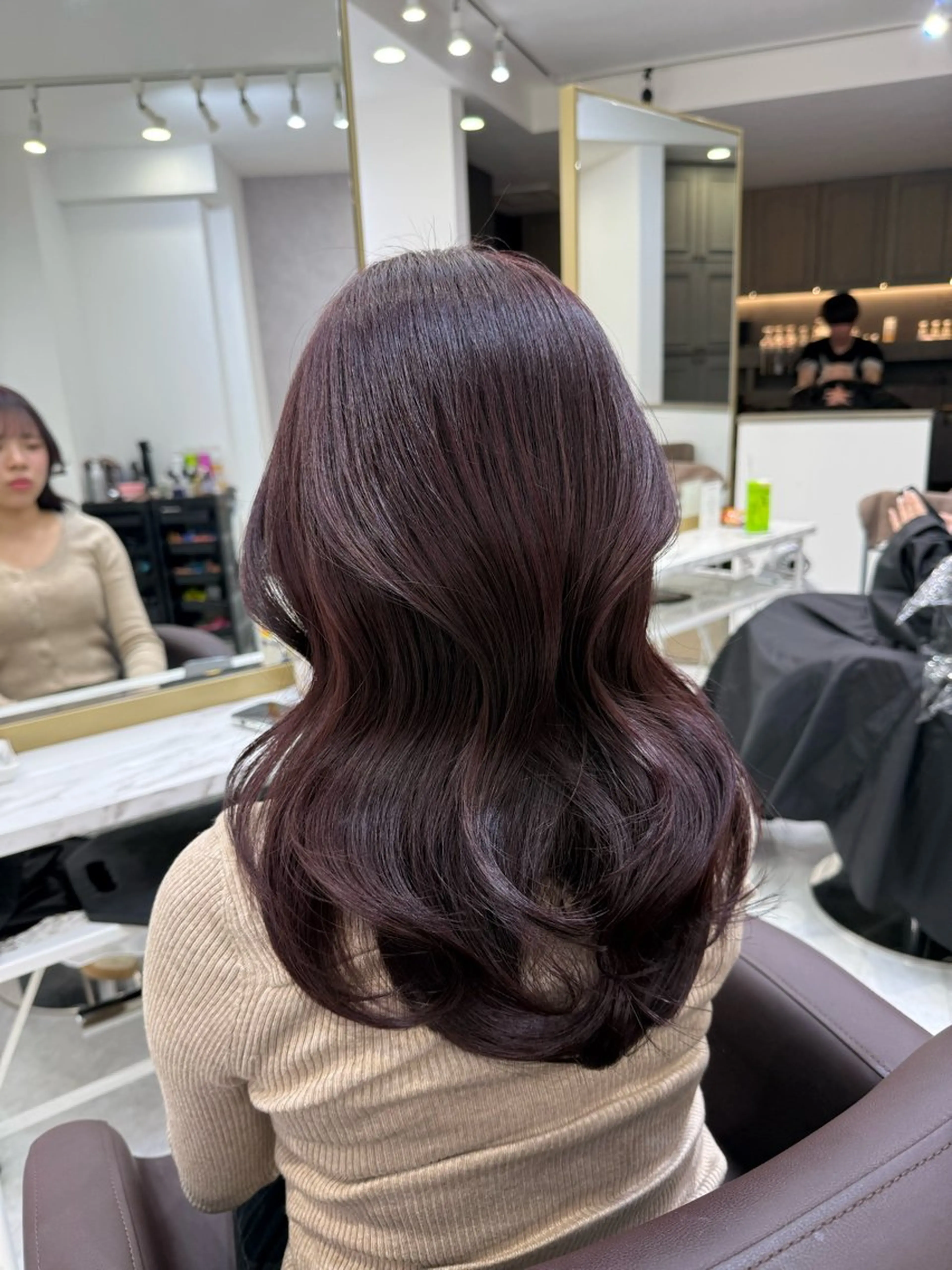 セミロング カラー ヘアアレンジ ヘアカラー トリートメント ヘアセット 💗横浜美容室 💗HARUNAのヘアスタイル