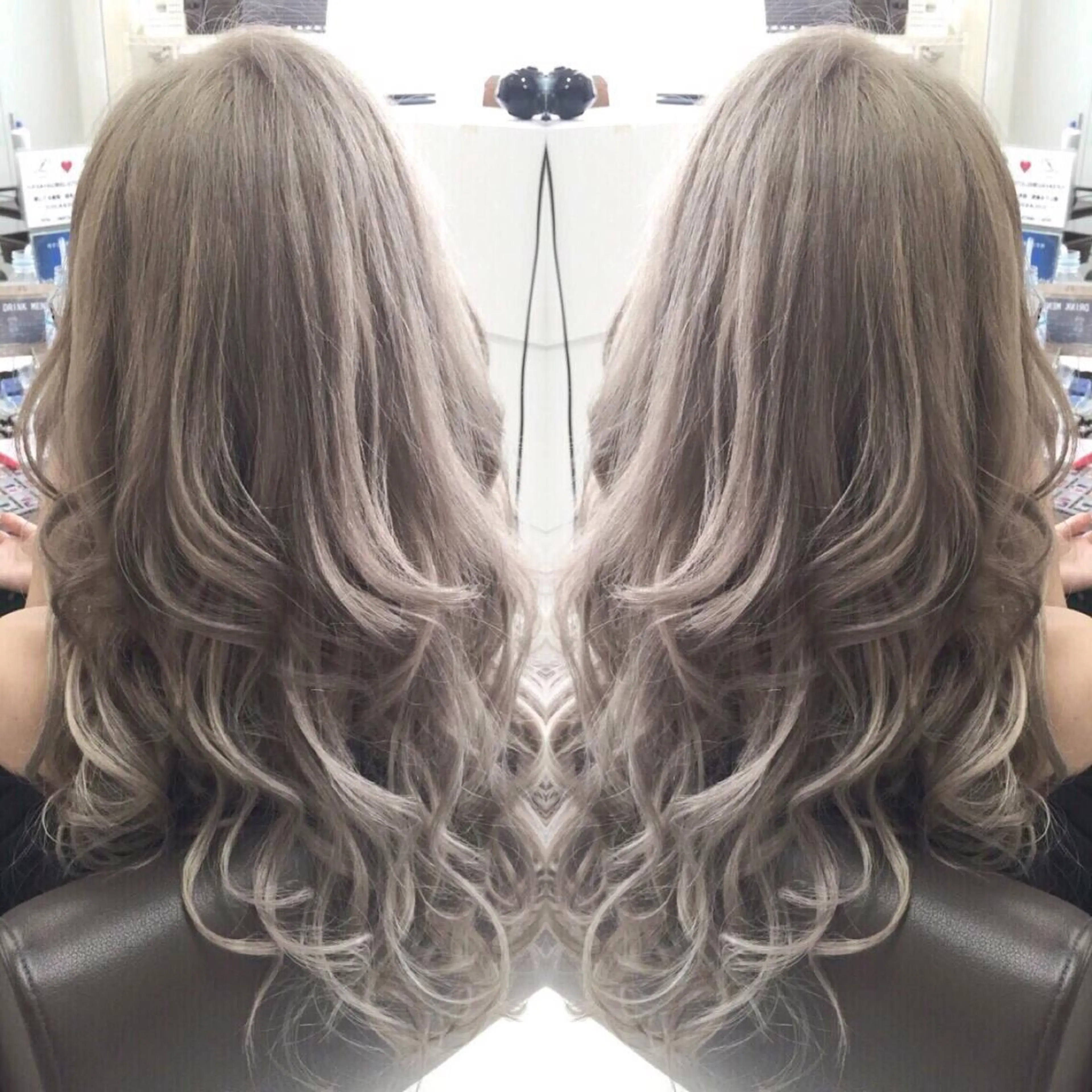 ロング カラー ヘアアレンジ グレージュ ヘアカラー トリートメント エクステ KEISUKE🐶 ブリーチ/エクステのヘアスタイル