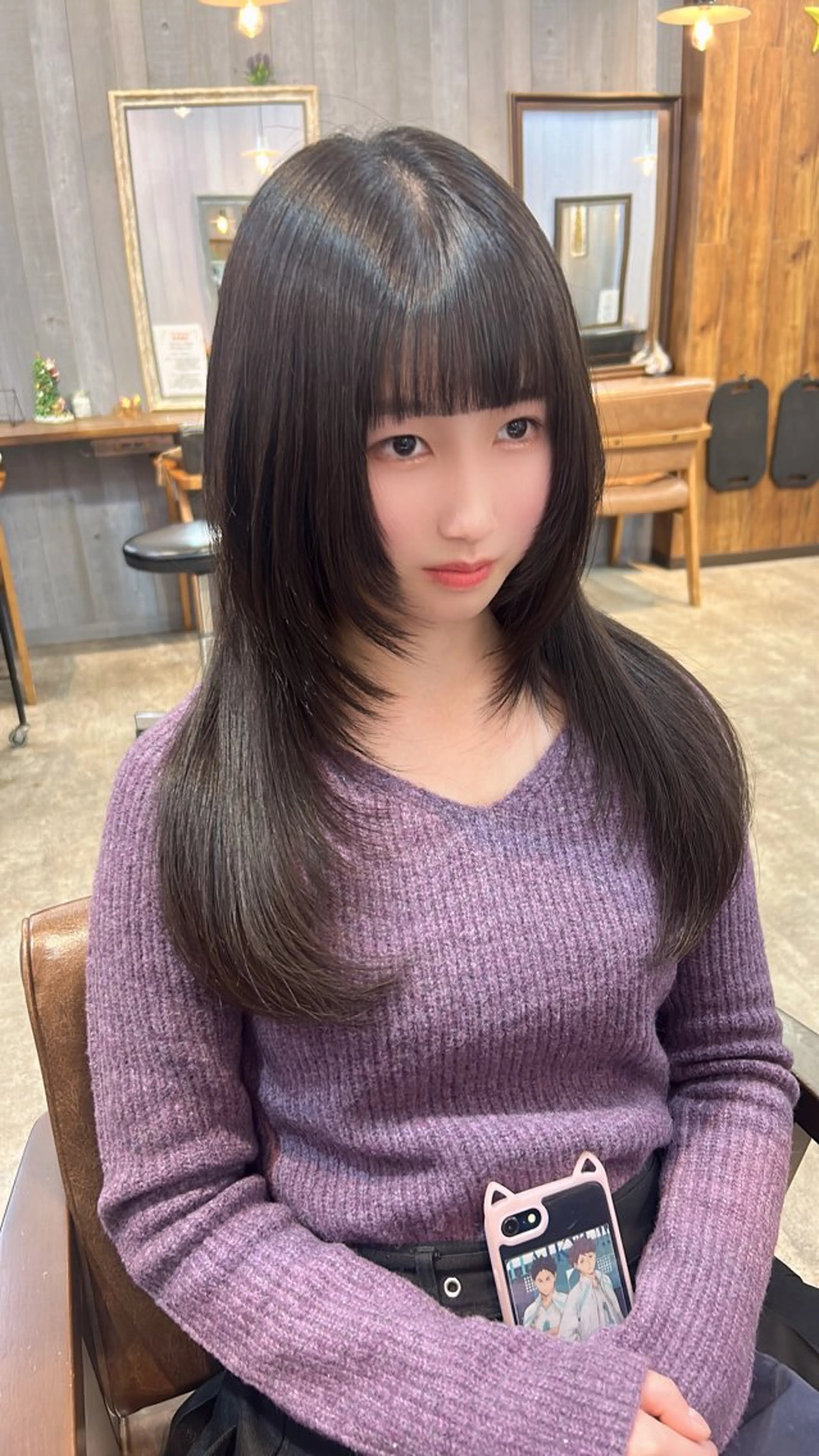 ロング 顔まわりレイヤー レイヤーカット LIFE下通 Miyuuのヘアスタイル