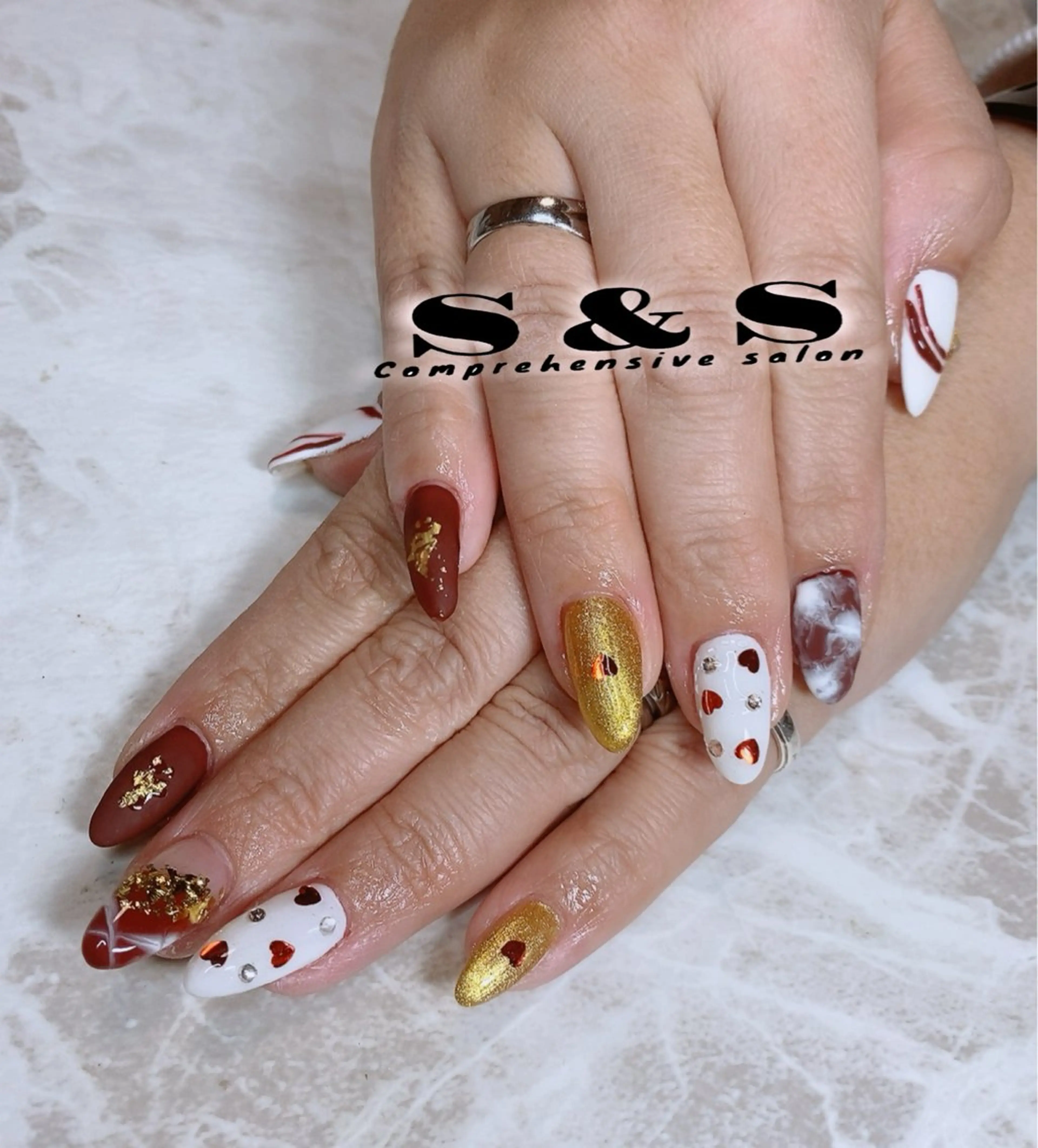 ネイル 長さ出し メンズネイル 持ち込み スカルプネイル バレンタイン S&S 村田小百合のネイルデザイン