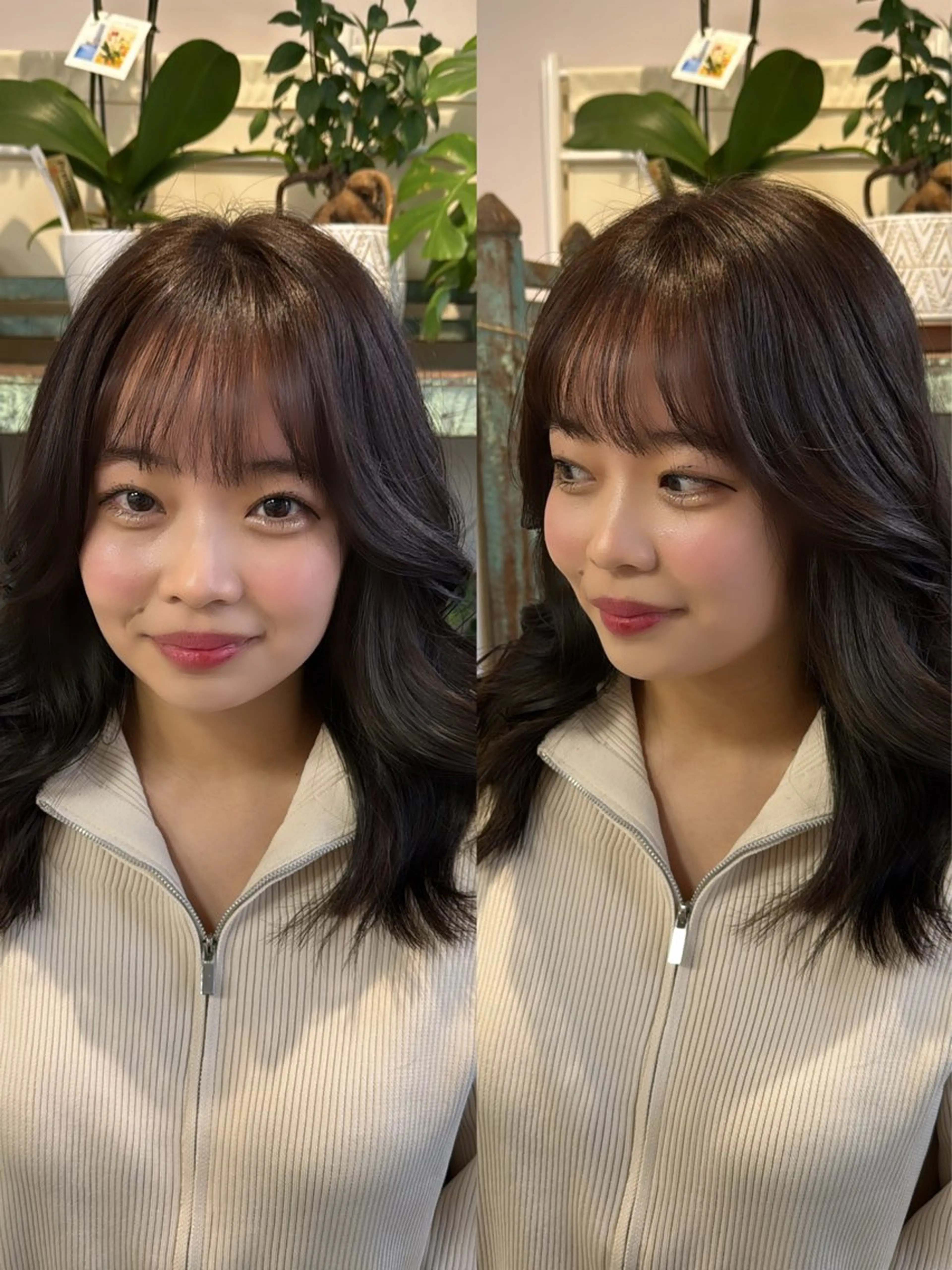 ロング カラー 顔まわりレイヤー 顔周りカット レイヤーカット カット ヘアカラー トリートメント Sakura .のヘアスタイル