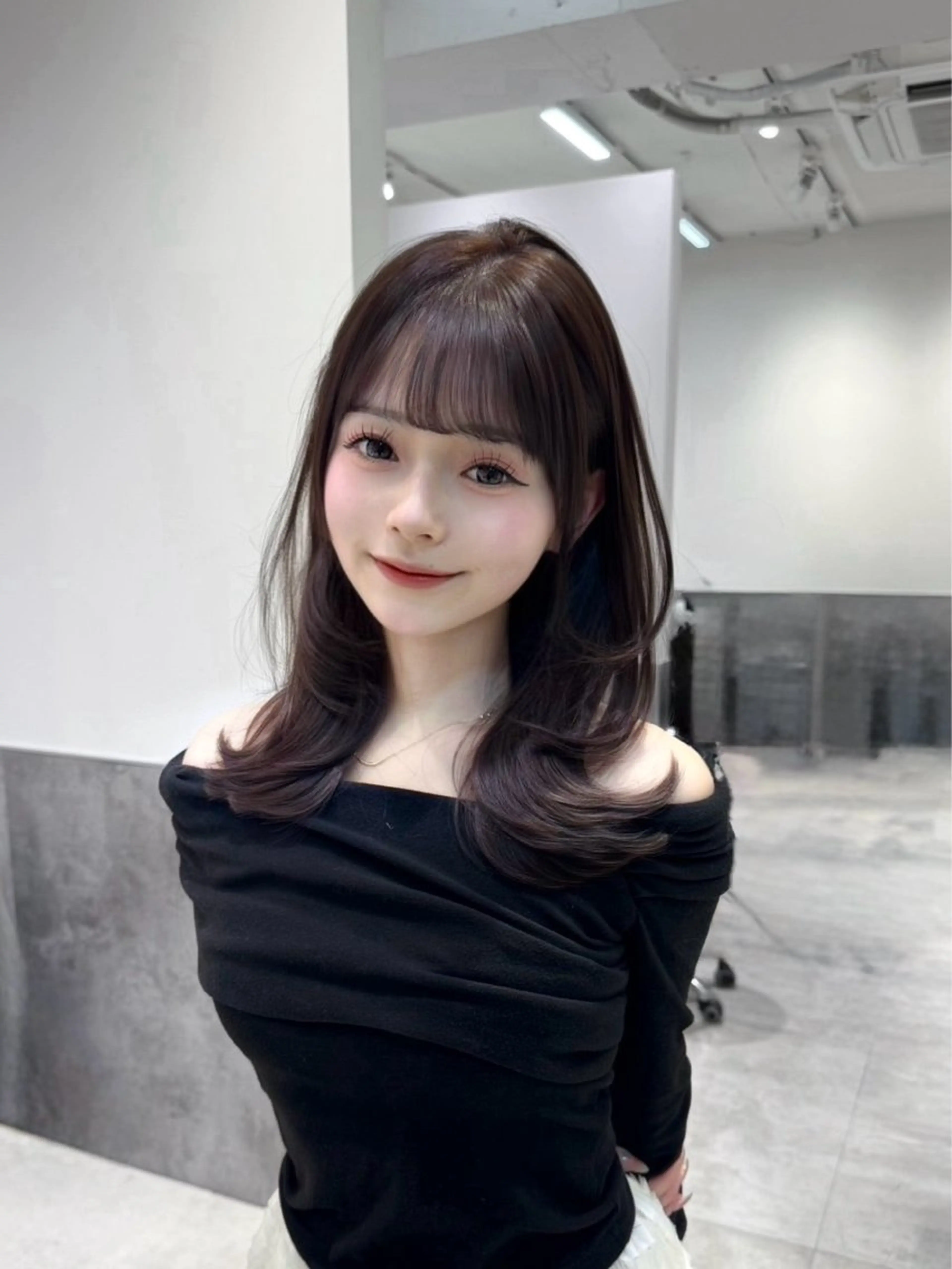 ロング カラー ベージュカラー レイヤーカット カット ヘアカラー トリートメント GO TODAY 原宿Verno店所属・韓国系支持率No.1 レイヤー特化/きょうのヘアスタイル