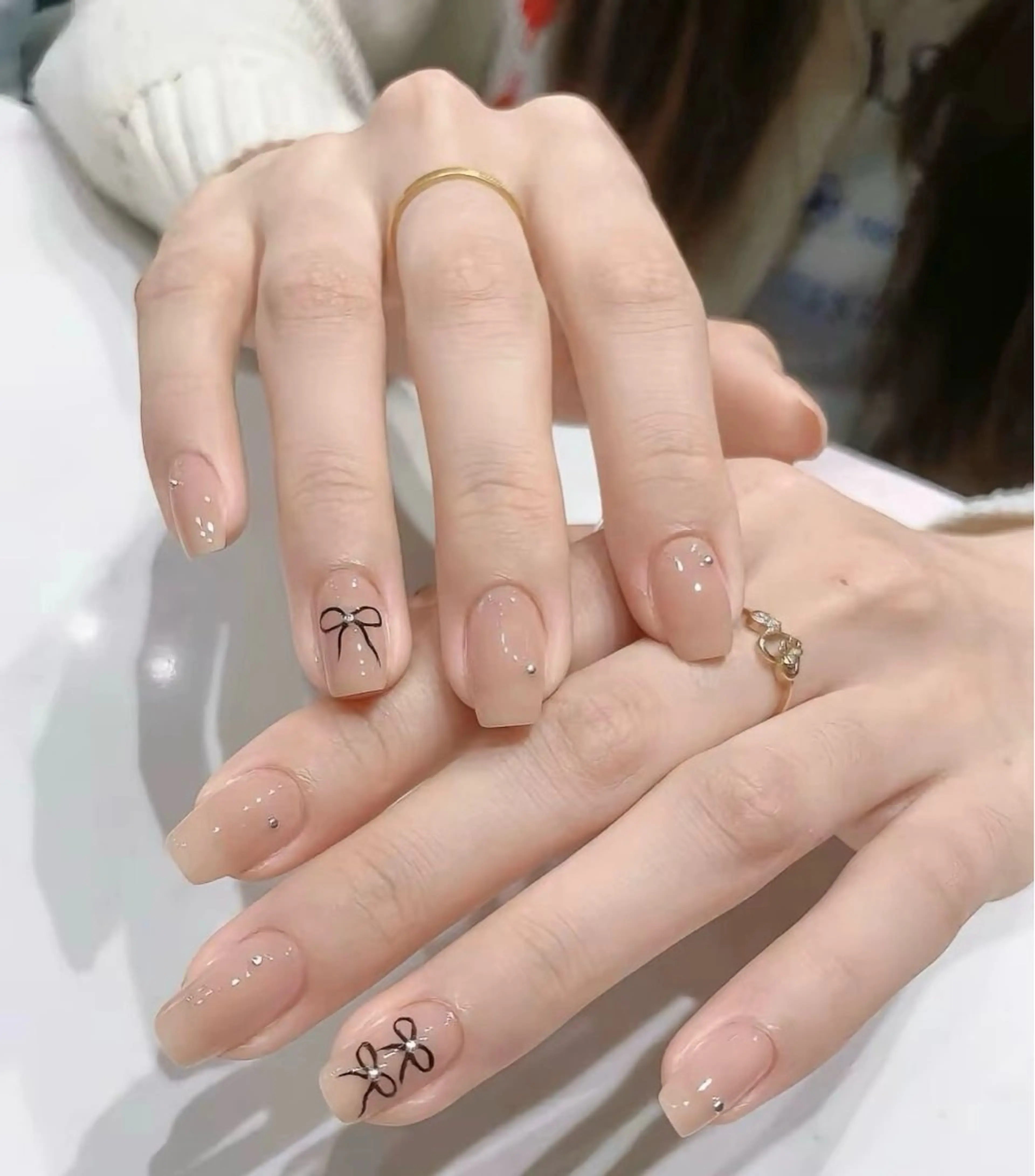 ネイル チークネイル 長さ出し フレンチネイル ガーリー 韓国ネイル sun nail池袋 モデル募集のネイルデザイン