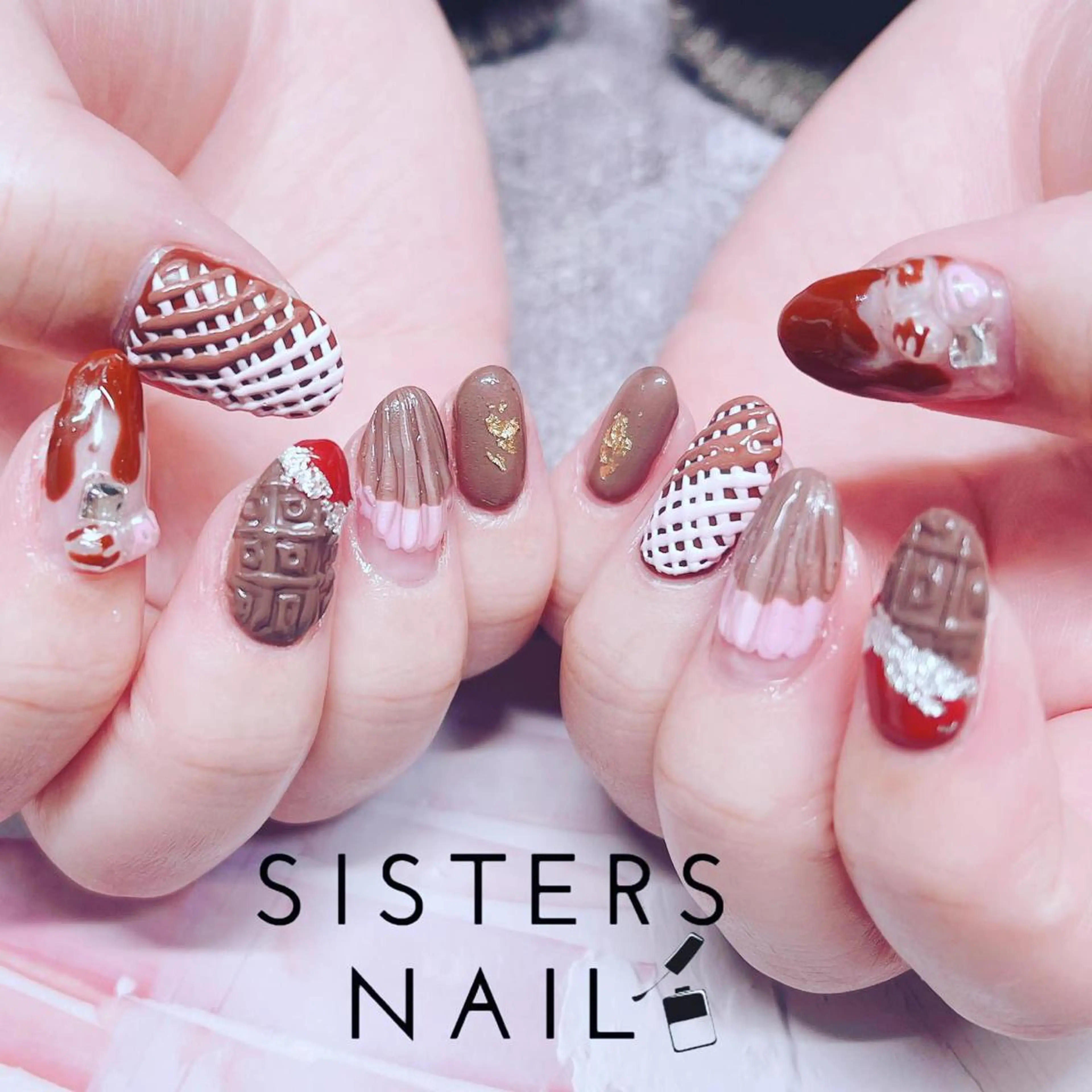 ネイル アートネイル 春ネイル 冬ネイル sisters nail.fのネイルデザイン