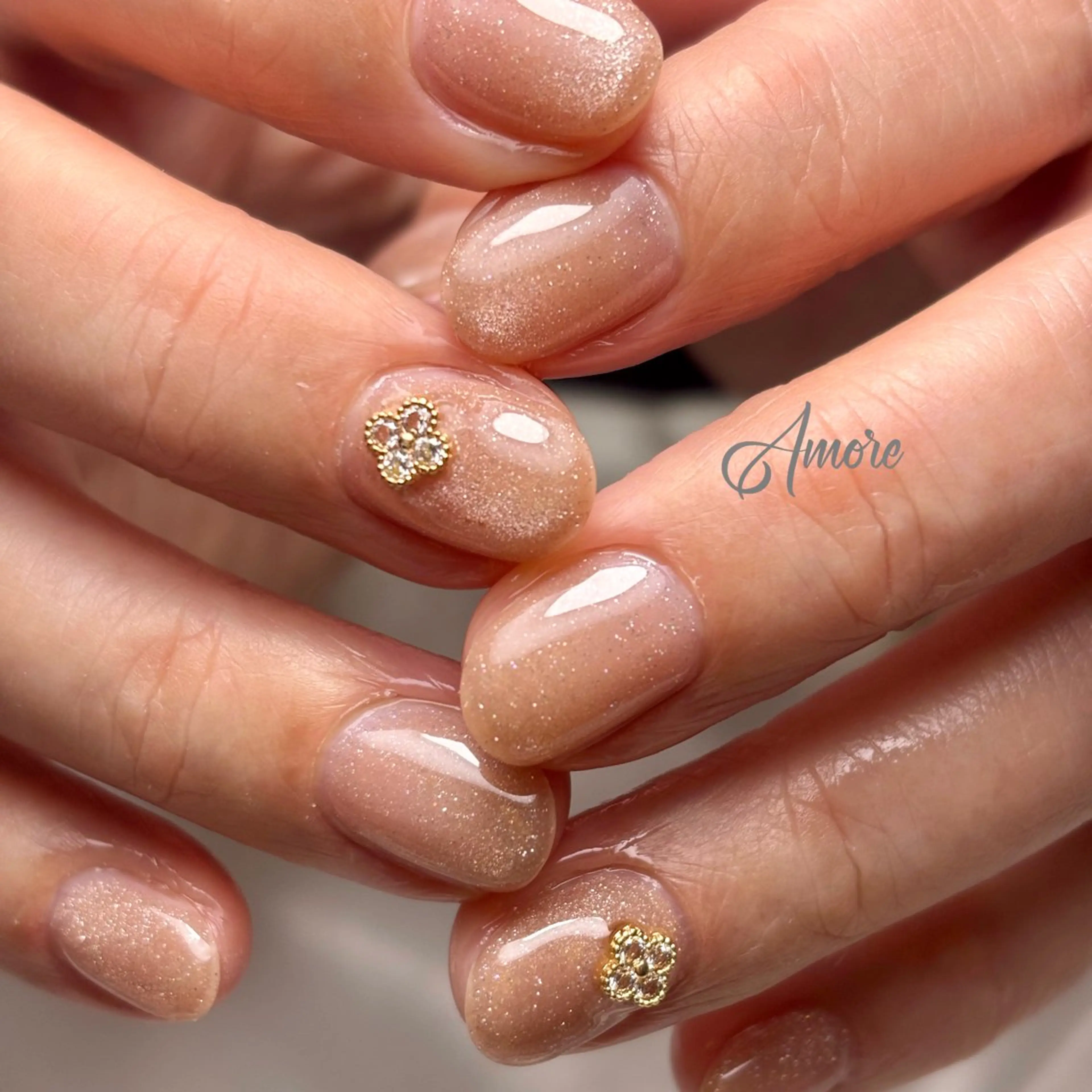 ネイル 桜ネイル フラッシュネイル ジェルネイル キラキラネイル 韓国ネイル You kyehwaのネイルデザイン