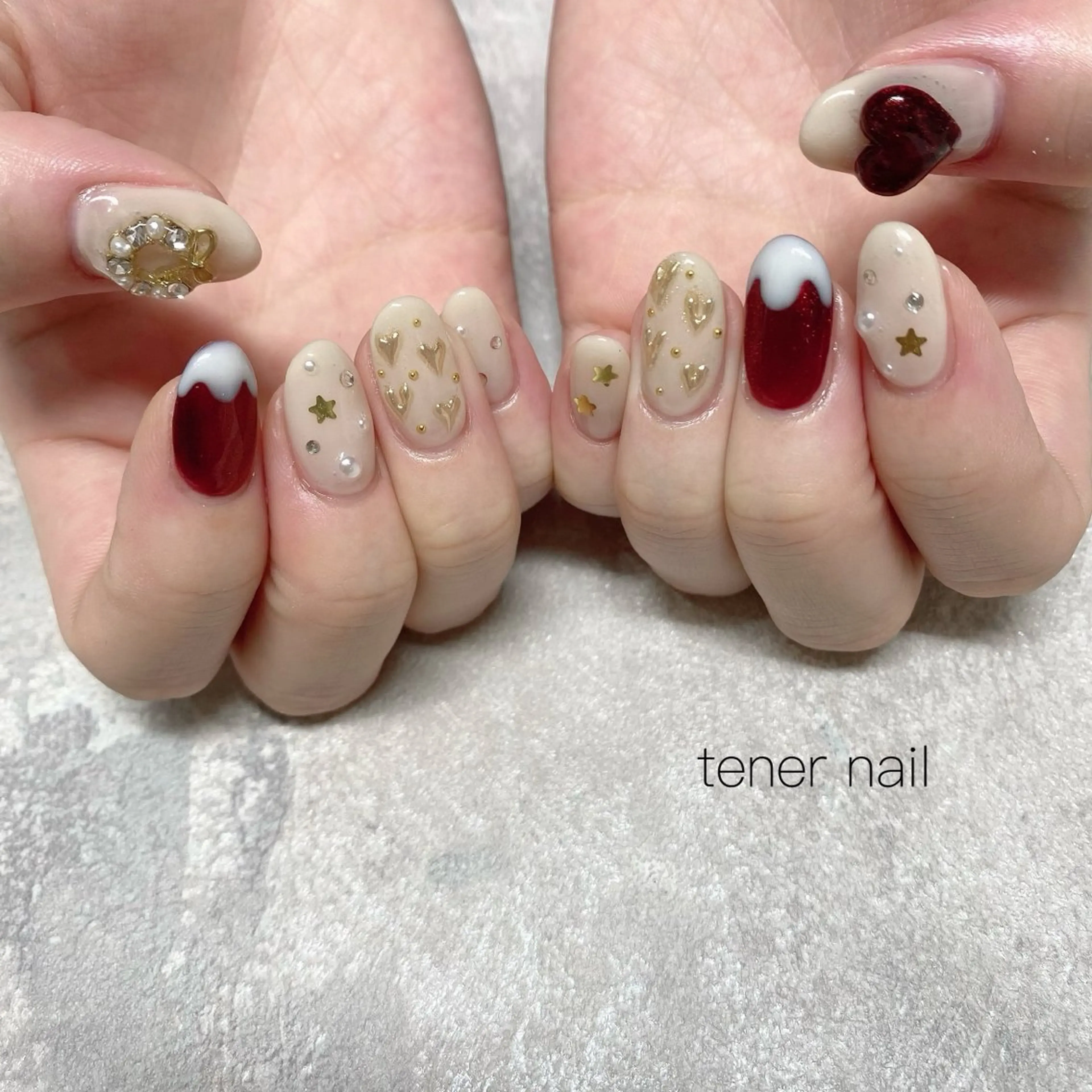 ネイル 冬ネイル クリスマス ハンドネイル tener  nail  テネルネイル所属・テネルネイル tener nailのネイルデザイン