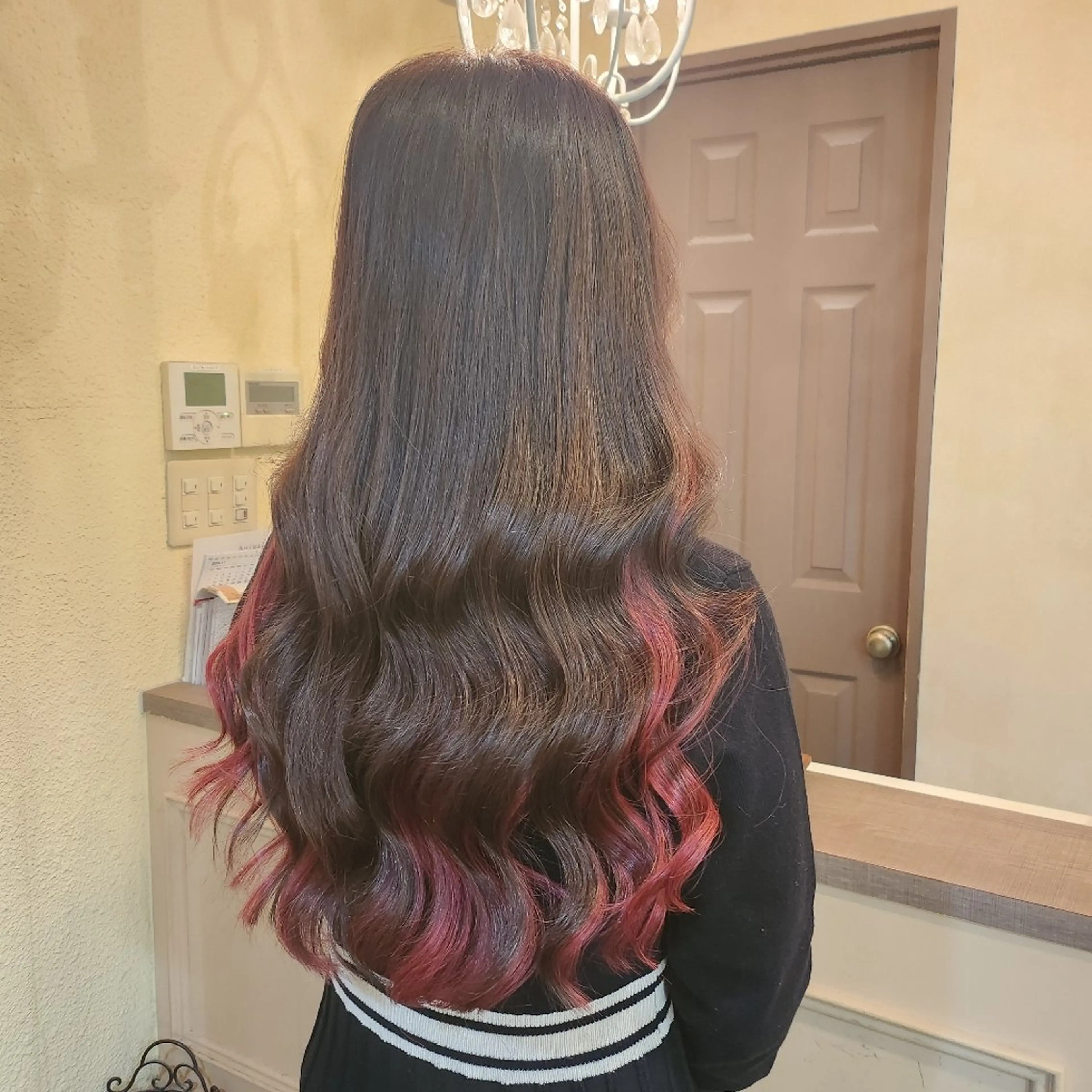 ロング ヘアアレンジ シールエクステ エクステ カット エクステ 田井中 悠紀のヘアスタイル