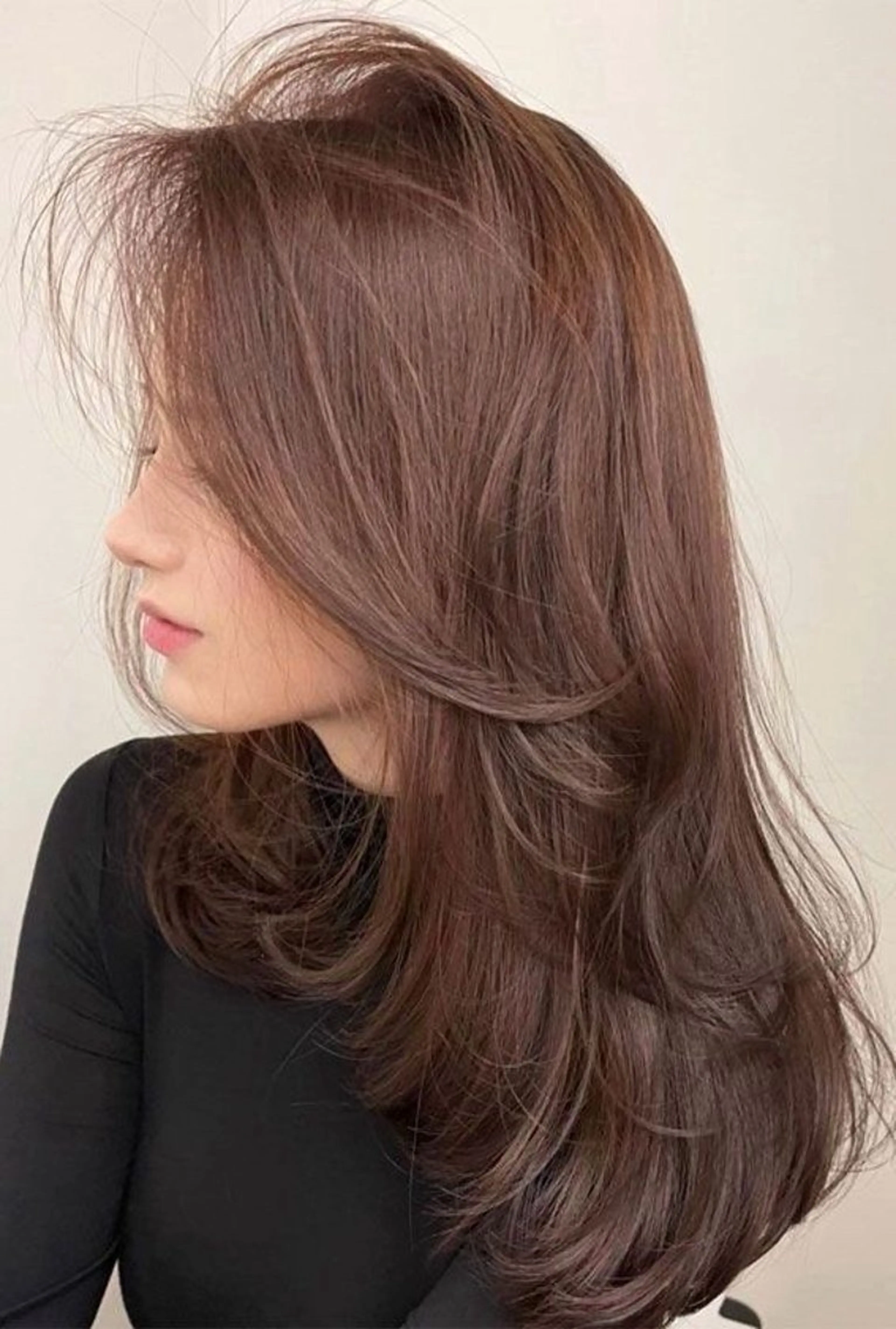セミロング カラー レイヤーカット カット ヘアカラー トリートメント 🕊️レイヤーカット 透明感カラー GOのヘアスタイル