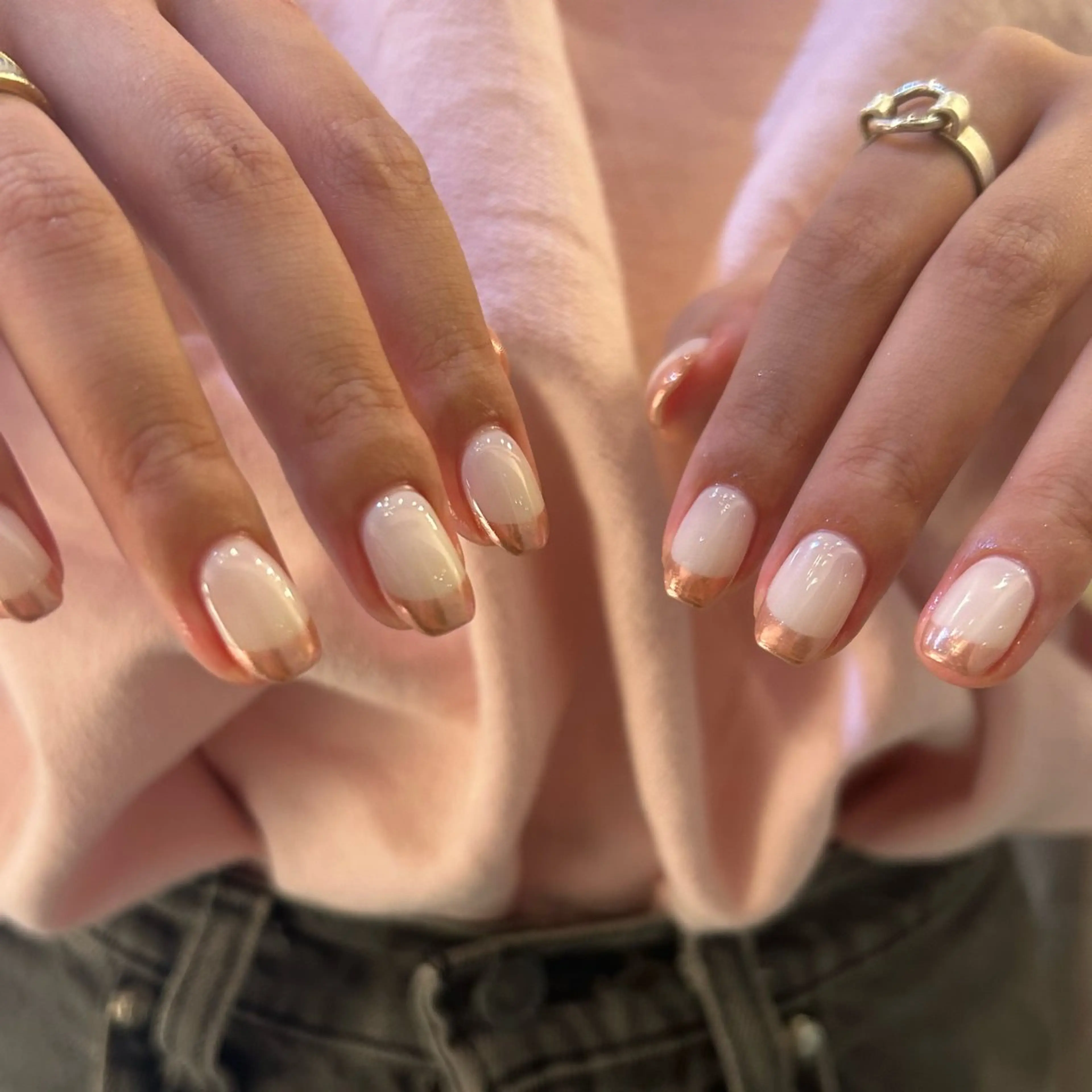 ネイル フレンチネイル ミラーネイル Yumi 広尾|恵比寿ネイルのネイルデザイン