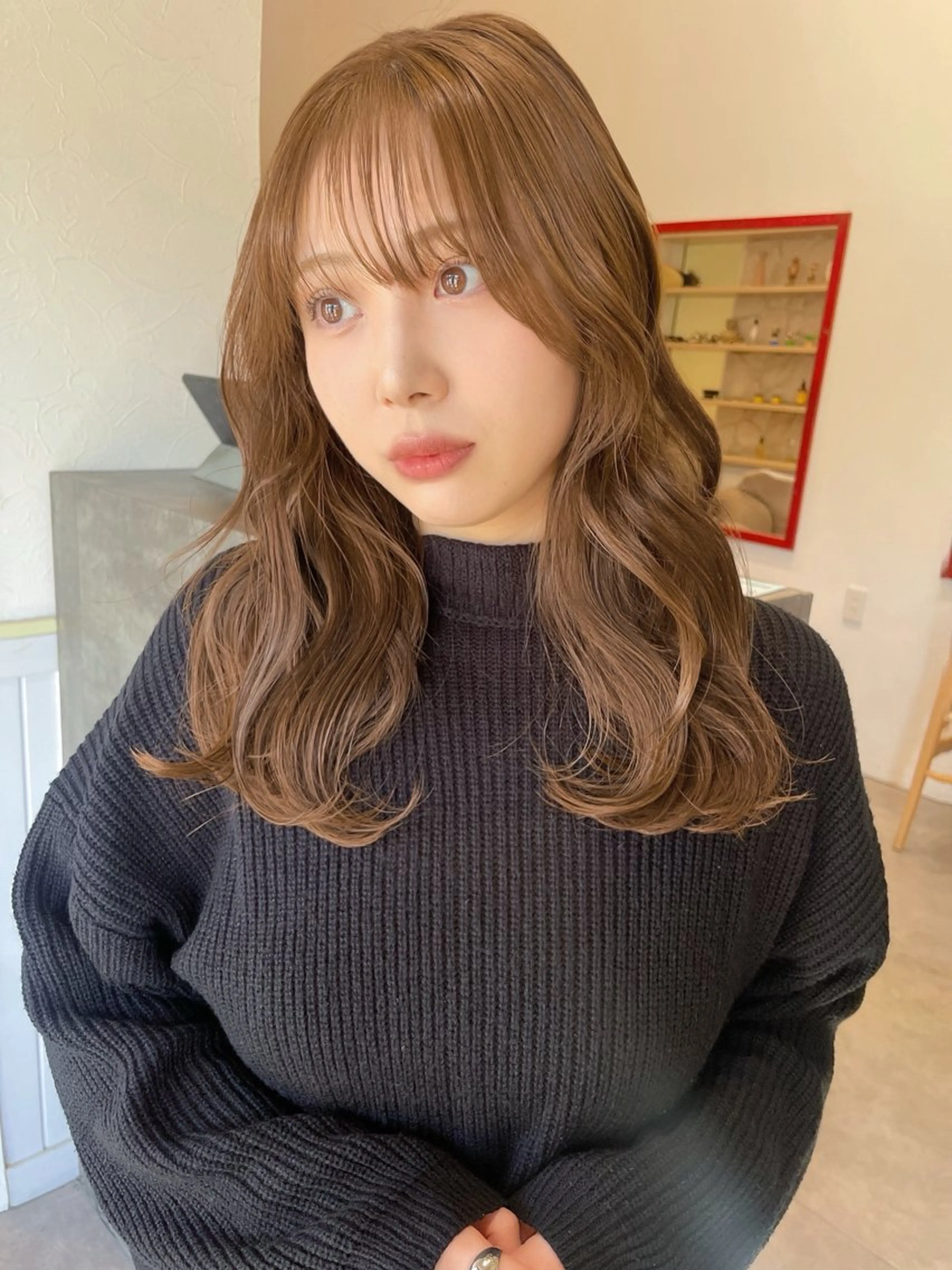 セミロング カラー ベージュカラー ブリーチ 透明感カラー ダブルカラー グレージュ カット ヘアカラー トリートメント 🌈高田大夢似合わせ 透明感カラー🌈のヘアスタイル