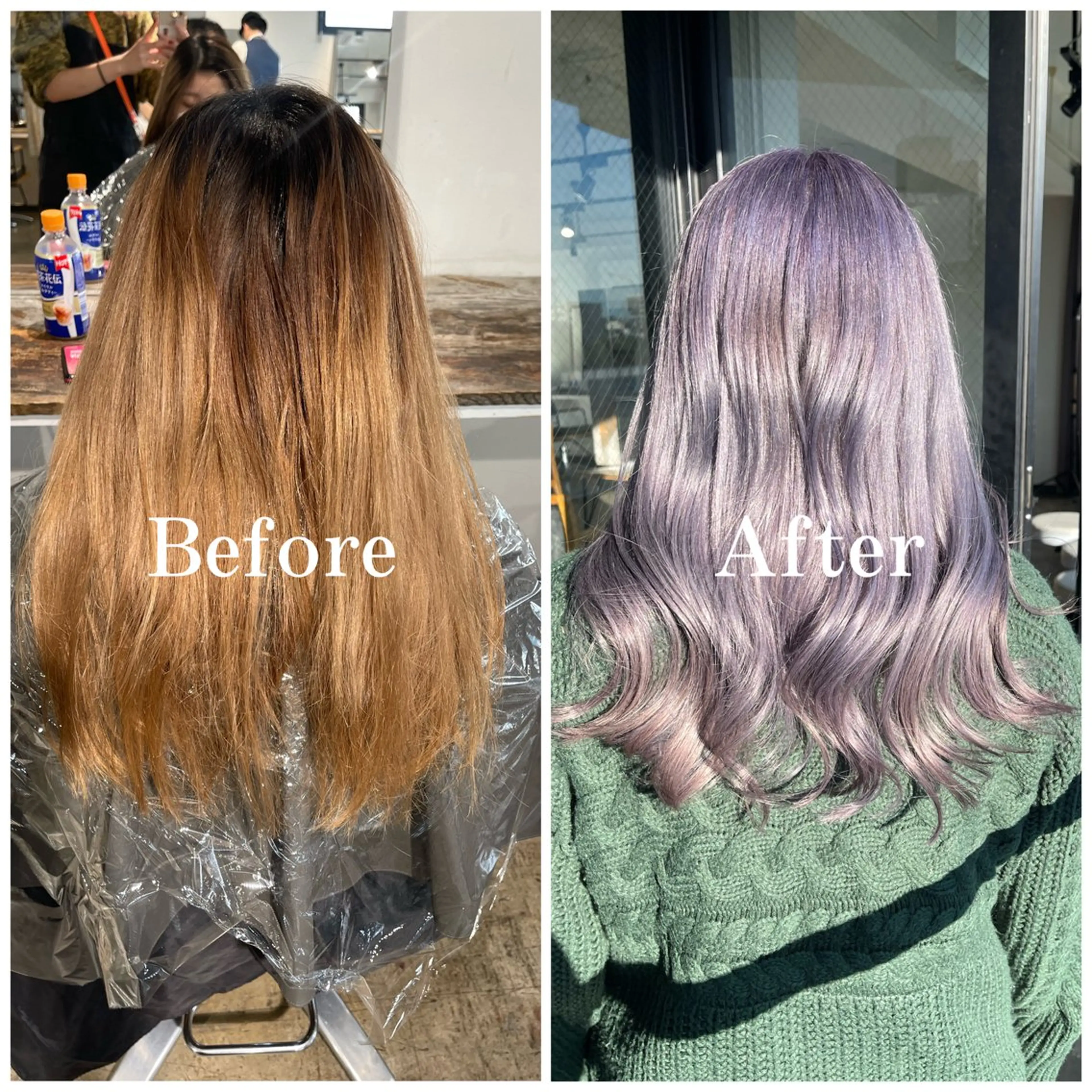 ロング カラー ブリーチ デザインカラー ハイトーンカラー ヘアカラー ムラ修正/ ハイトーン💖Riaのヘアスタイル