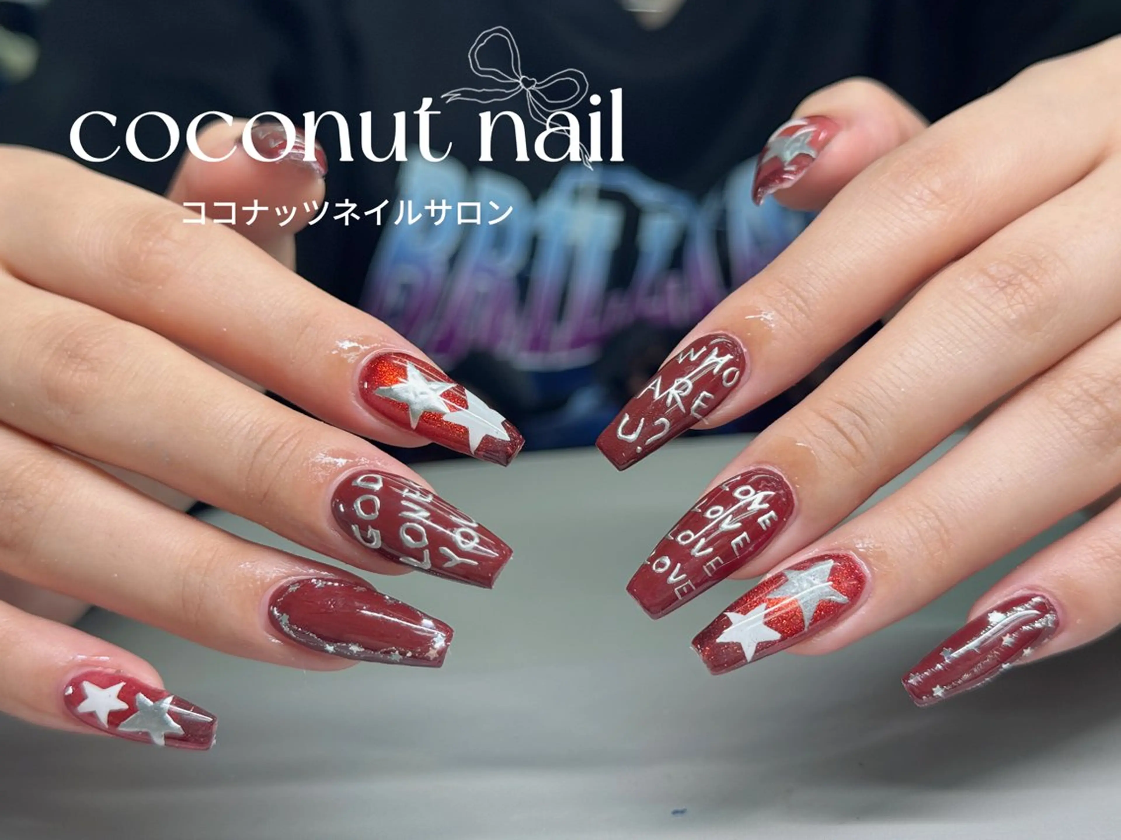 ネイル べっ甲ネイル フレンチネイル キラキラネイル マグネットネイル 大理石ネイル(マーブル) ハンドネイル 神田 ココナッツのネイルデザイン