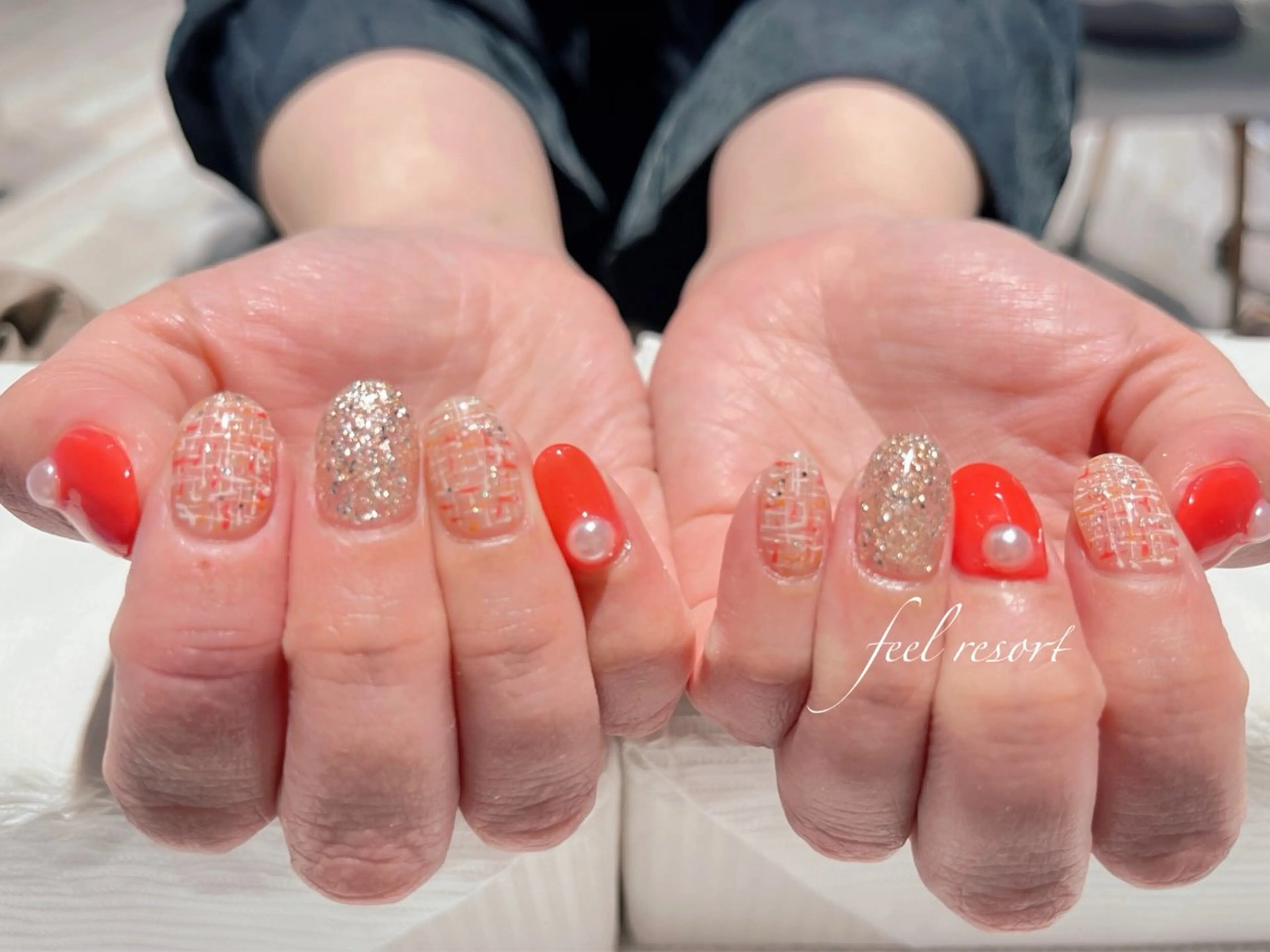 ネイル 長さ出し フットネイル フレンチネイル ジェルネイル ガラスフレンチ ハンドネイル Lien（リアン） 銀座駅6分のネイルデザイン