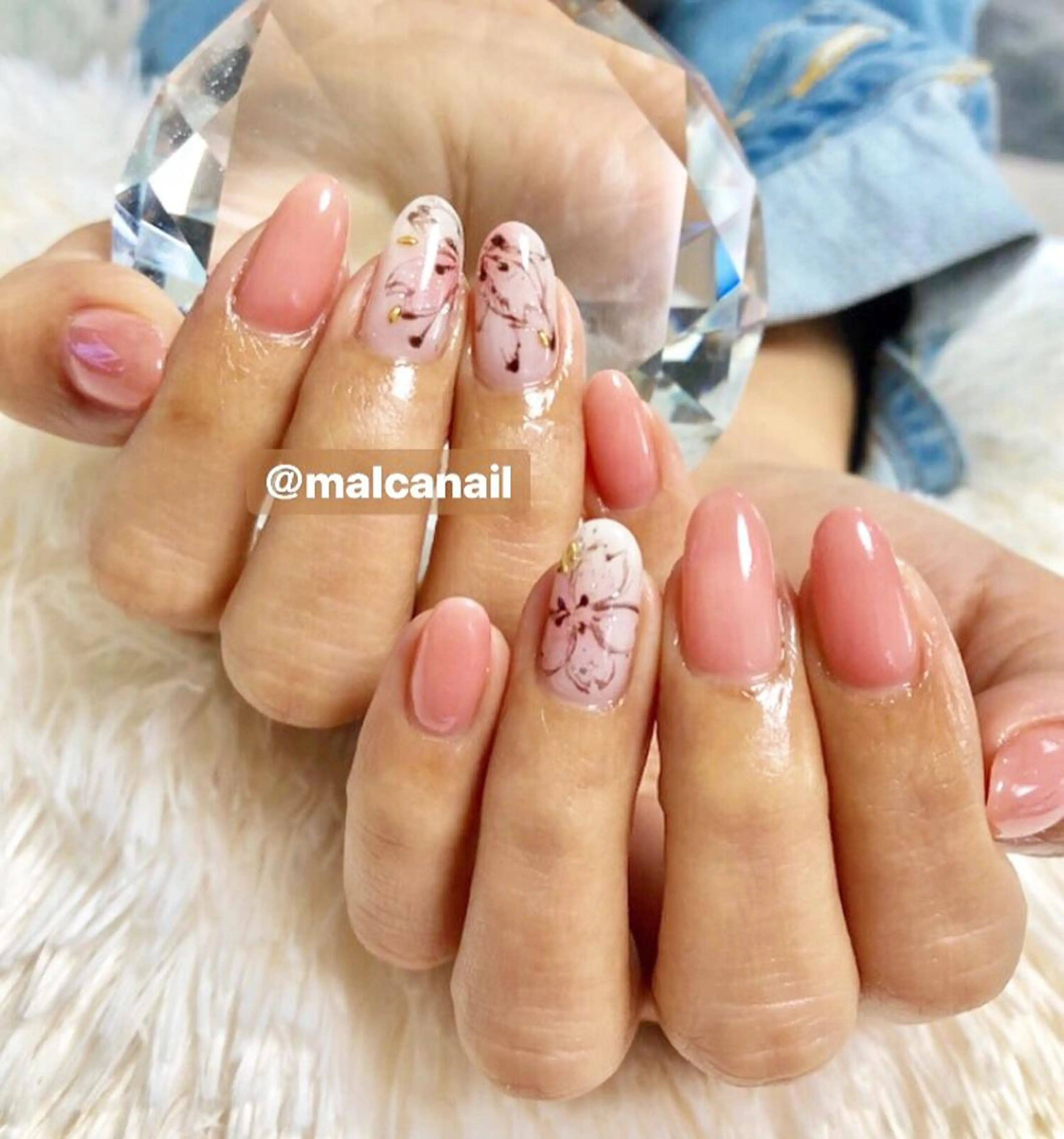 ロング カラー パーマ ヘアアレンジ メンズ キッズ ネイル マツエク・マツパ ハンドネイル MALCAnail(マルカネイル)所属・荒木 莉奈のネイルデザイン