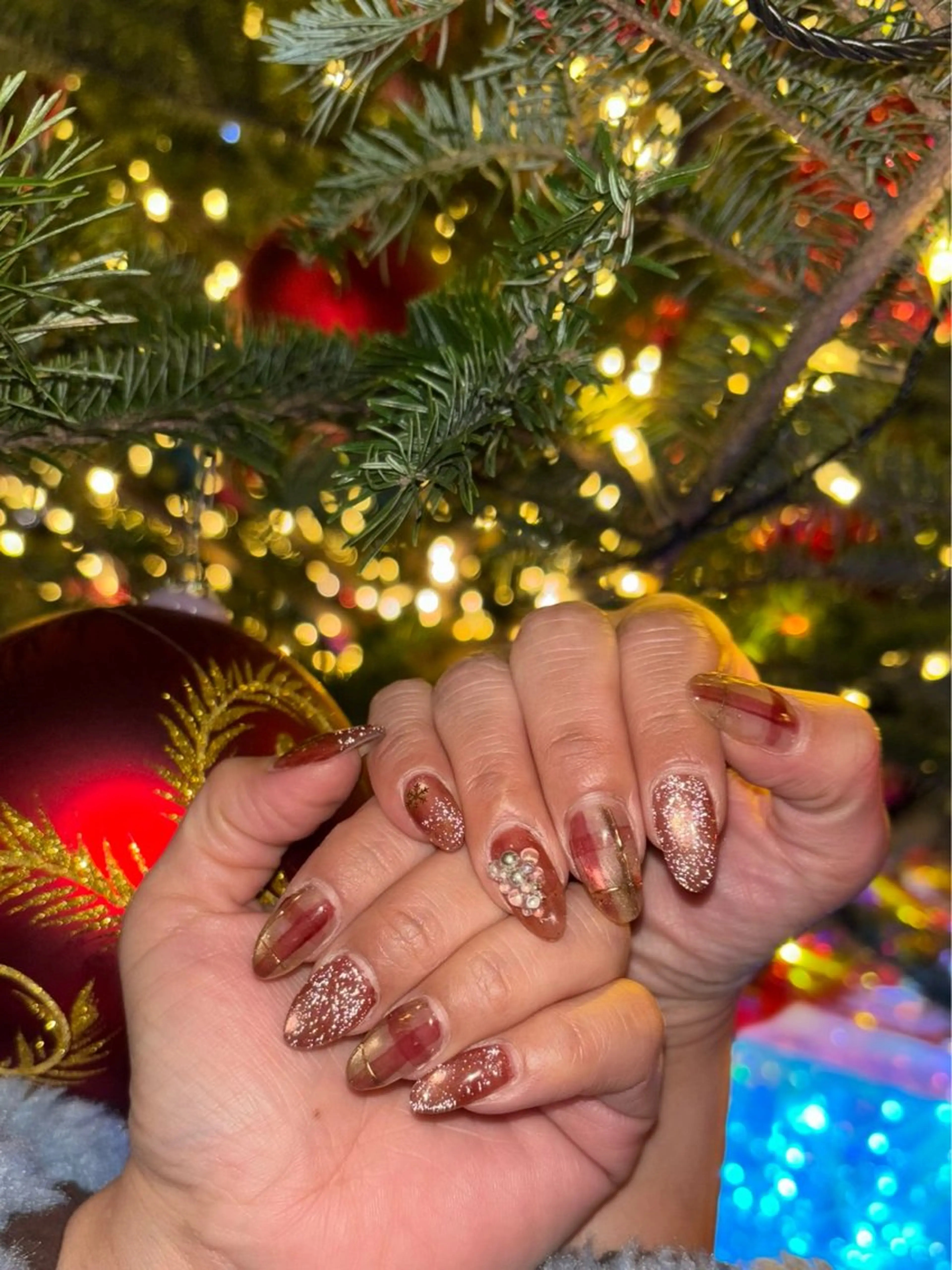 ネイル フラッシュネイル 冬ネイル クリスマス モンタナ nailのネイルデザイン