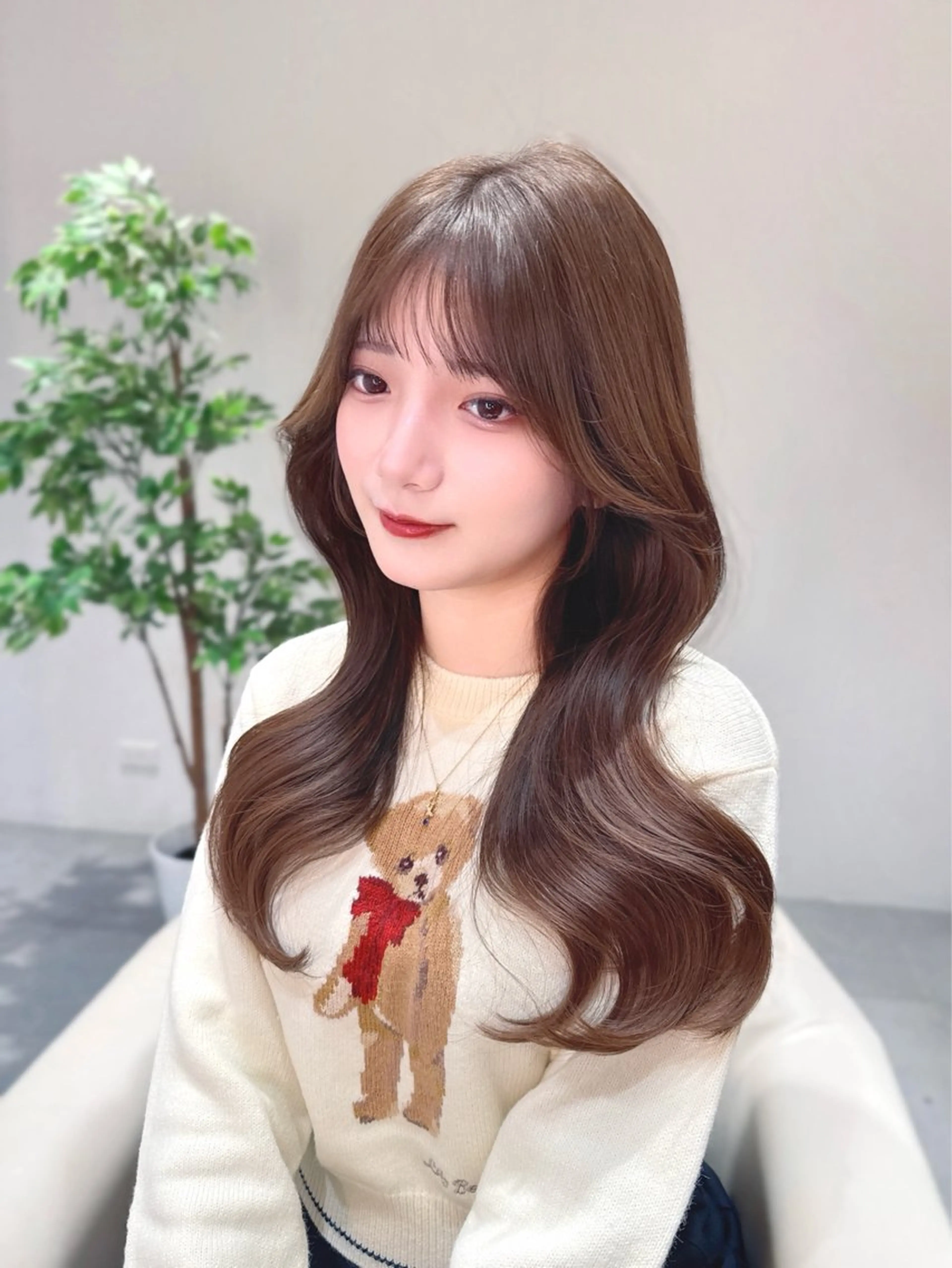 ロング カラー カット ヘアカラー トリートメント ヘッドスパ ヘアセット 韓国ヘア/レイヤー/ 顔まわり/りょーとのヘアスタイル