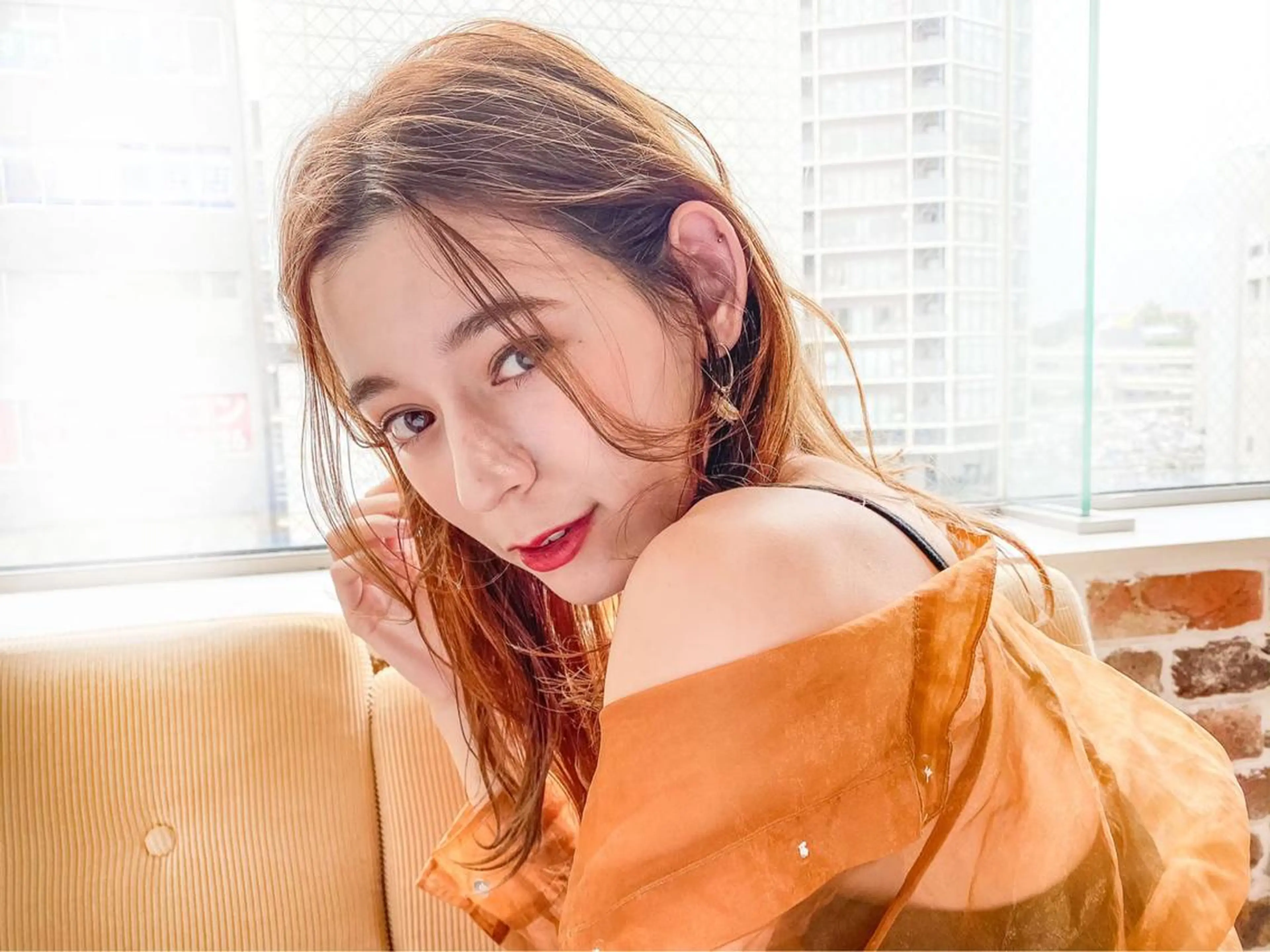 セミロング カラー ヘアアレンジ 外国人風カラー 🕊️レイヤーカット 透明感カラー GOのヘアスタイル