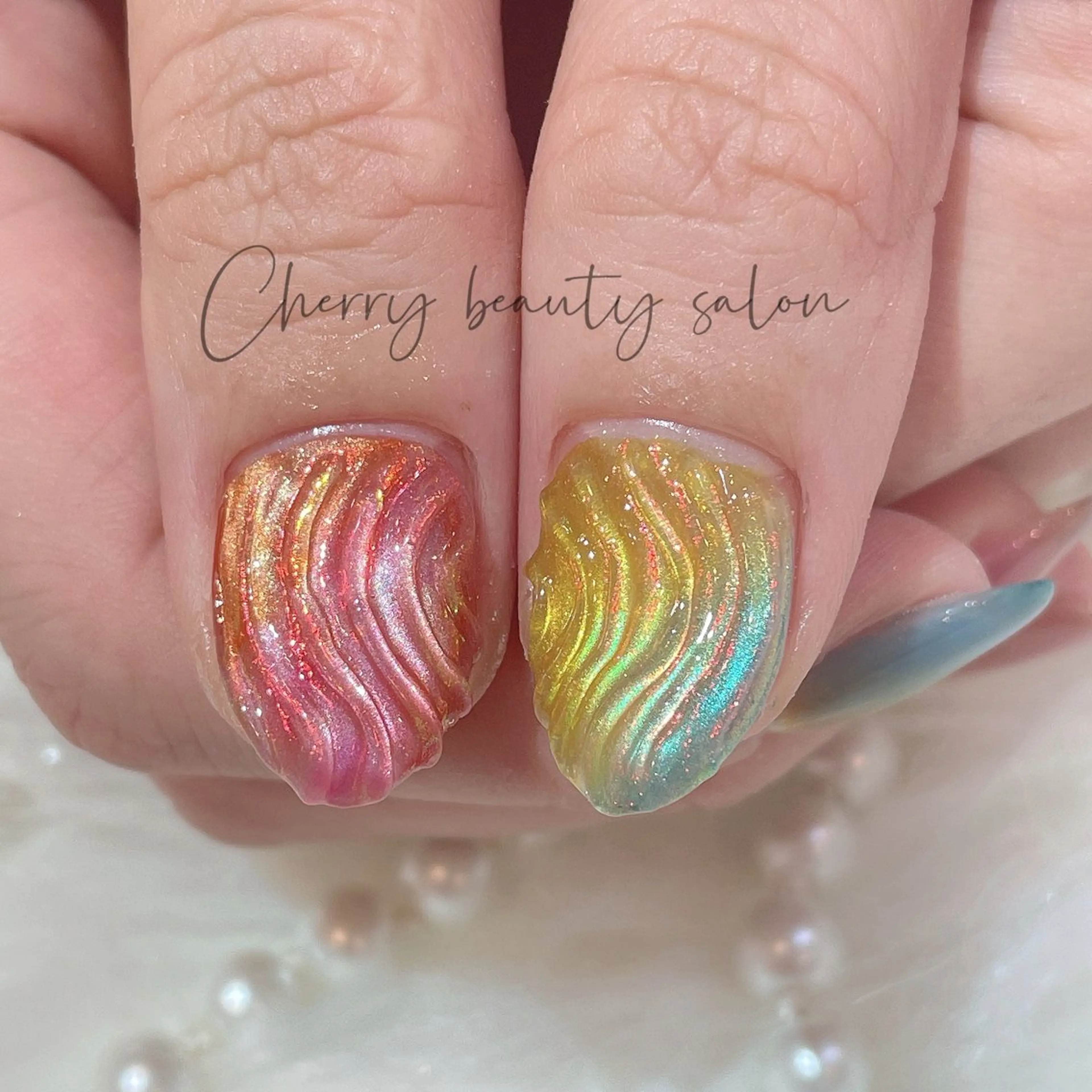 ネイル アートネイル フットネイル ジェルネイル キラキラネイル 韓国ネイル SAKURA 🍒のネイルデザイン