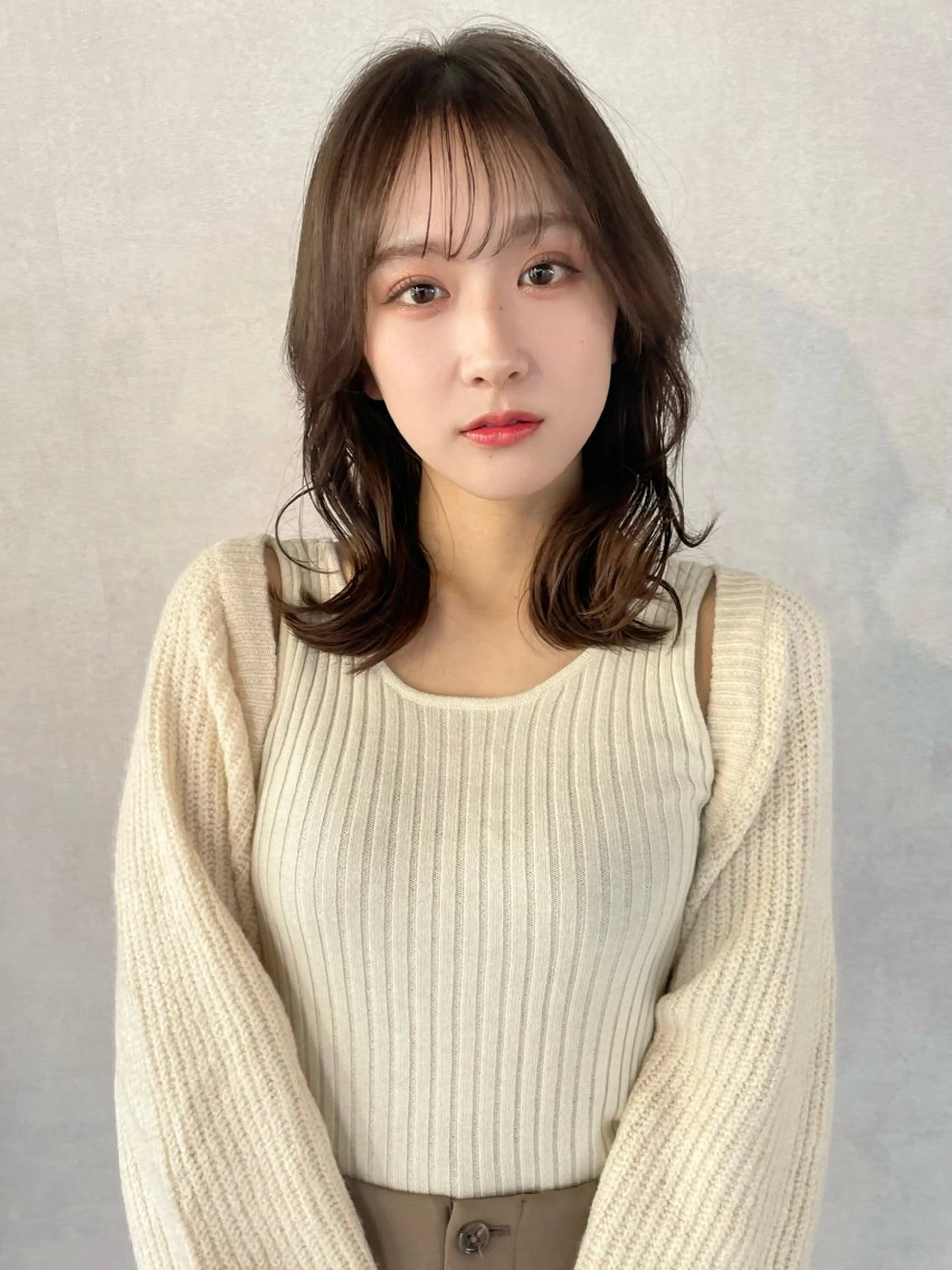 ミディアム レイヤー/韓国/ 顔周り/しんやのヘアスタイル