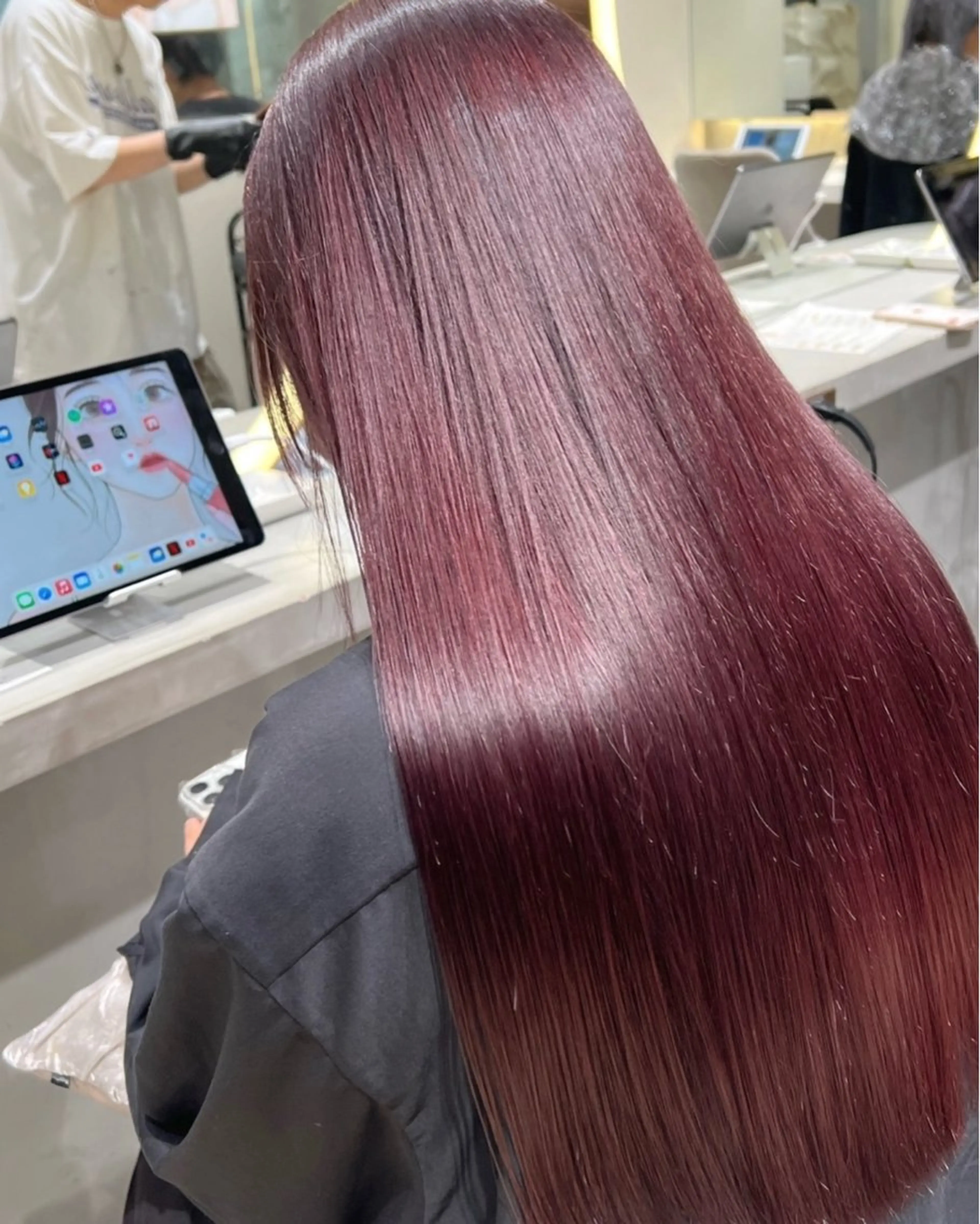 ロング ヘアカラー トリートメント 顔周り🇰🇷韓国 レイヤー/モエのヘアスタイル