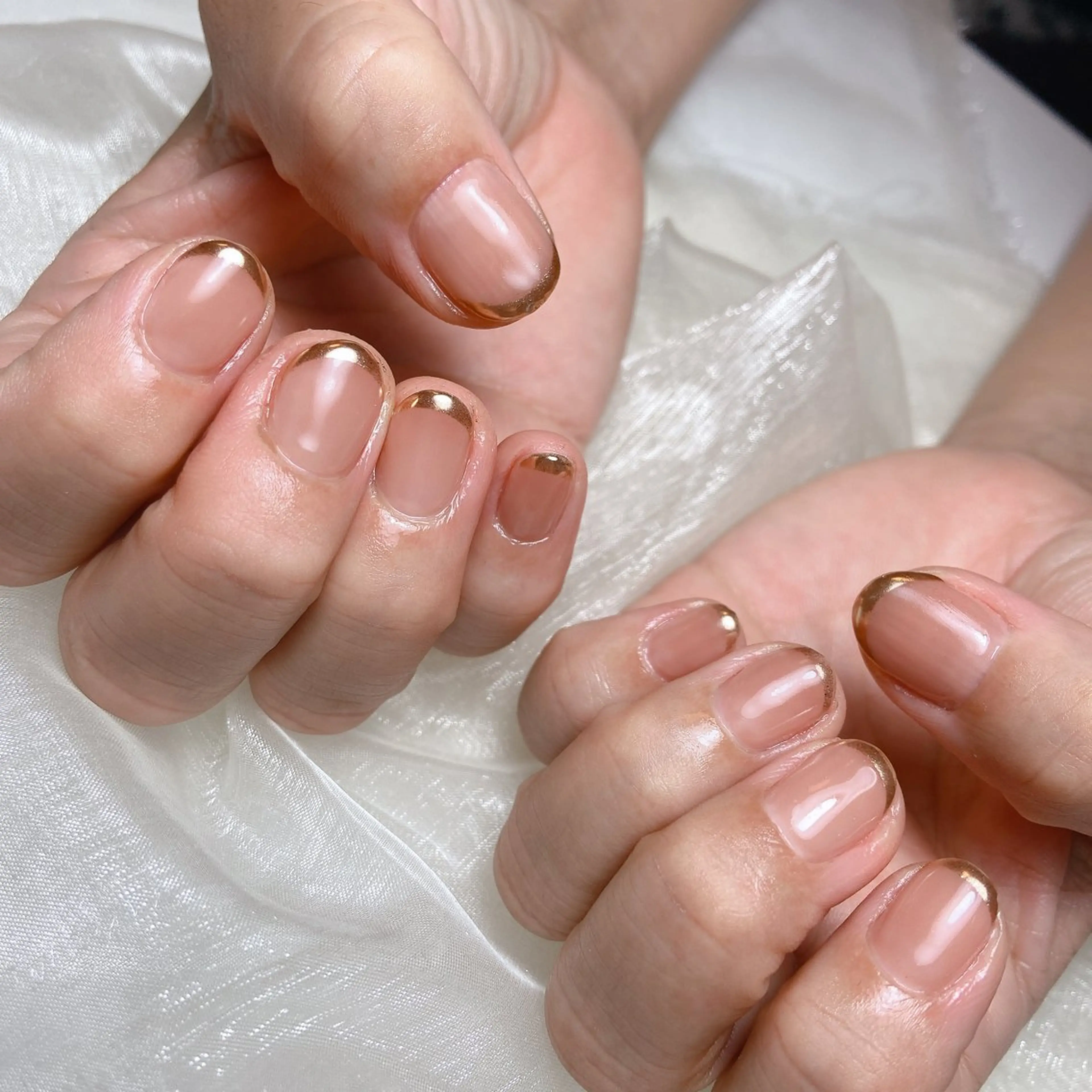 ネイル フレンチネイル ミラーネイル nailsalon REJOICEのネイルデザイン