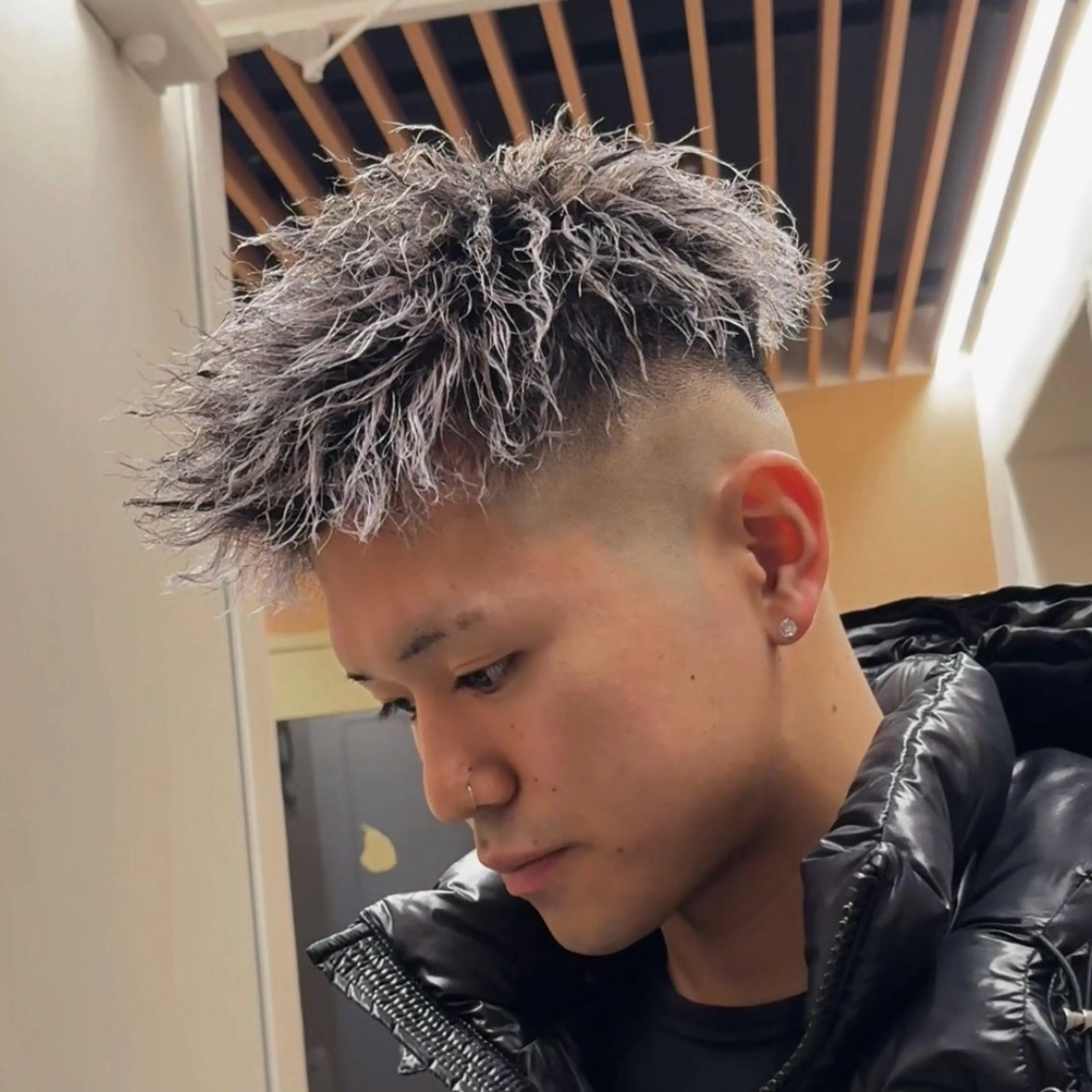 カラー パーマ メンズ 💋ホワイトメッシュ /パーマ/メンズ💋のヘアスタイル