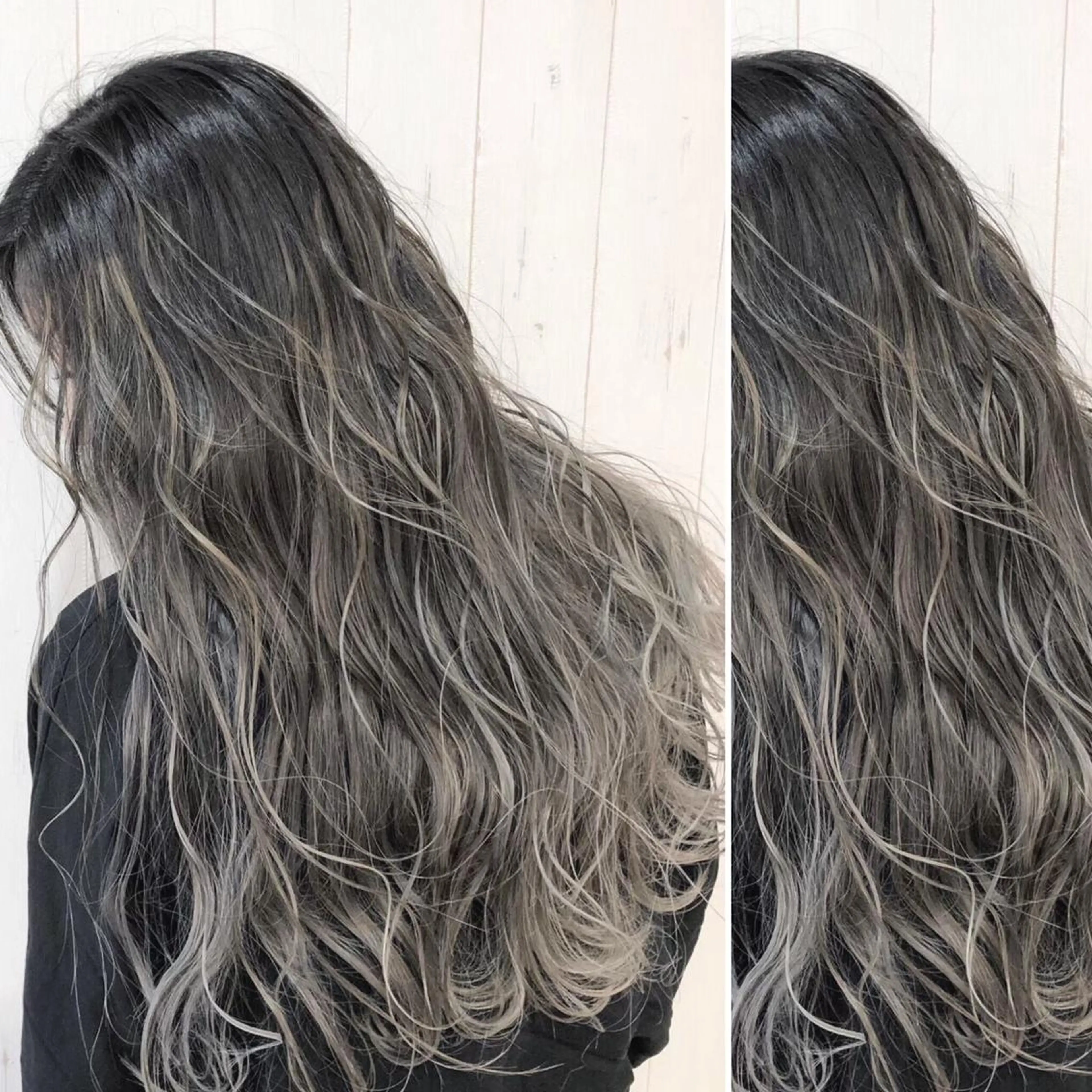 ミディアム カラー JuNブリーチに 縮毛矯正するプロのヘアスタイル