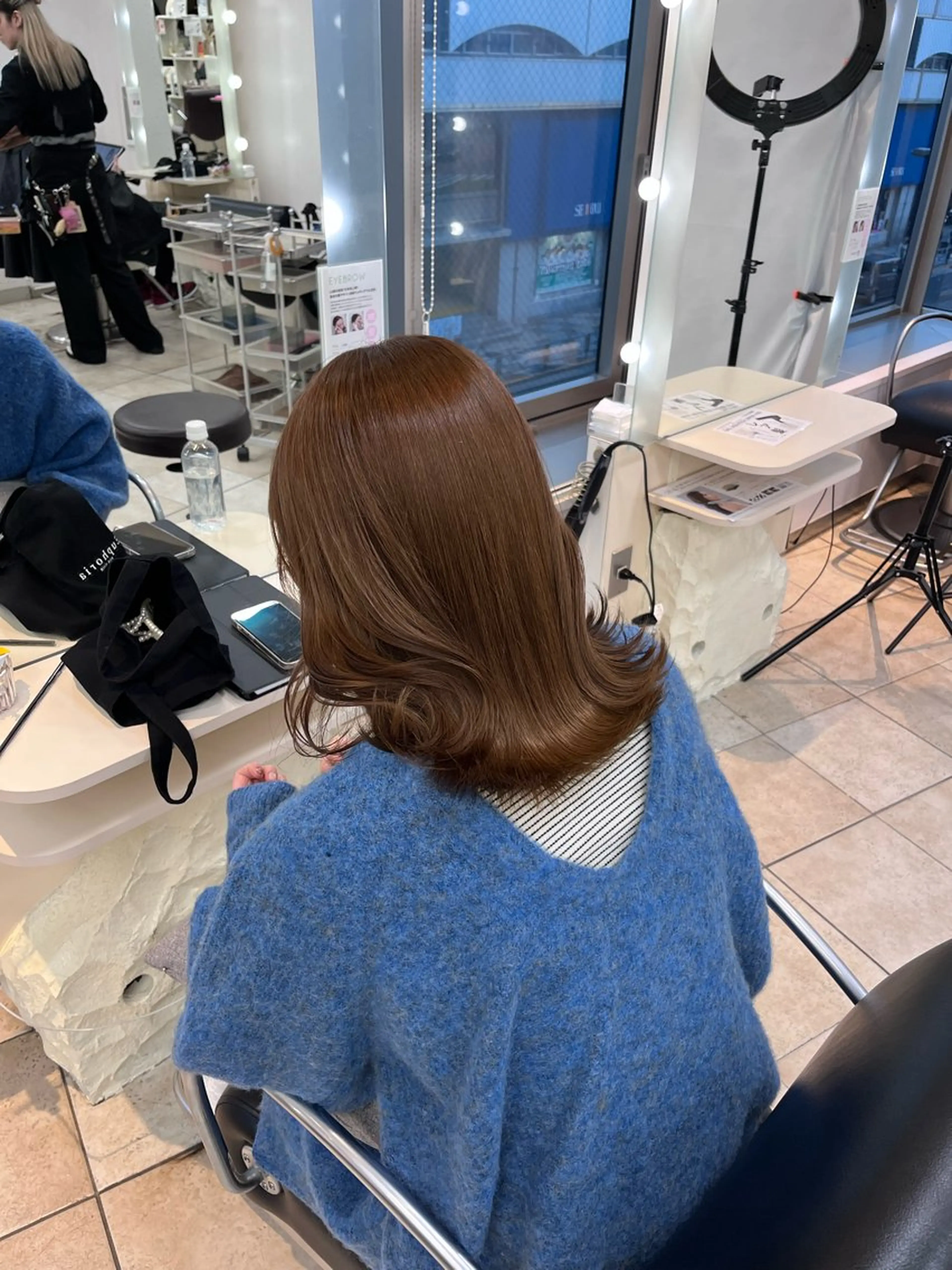 ミディアム カラー ブラウンカラー チョコレートブラウン 韓国レイヤー×モテ髪 /MITSUKI🤍のヘアスタイル