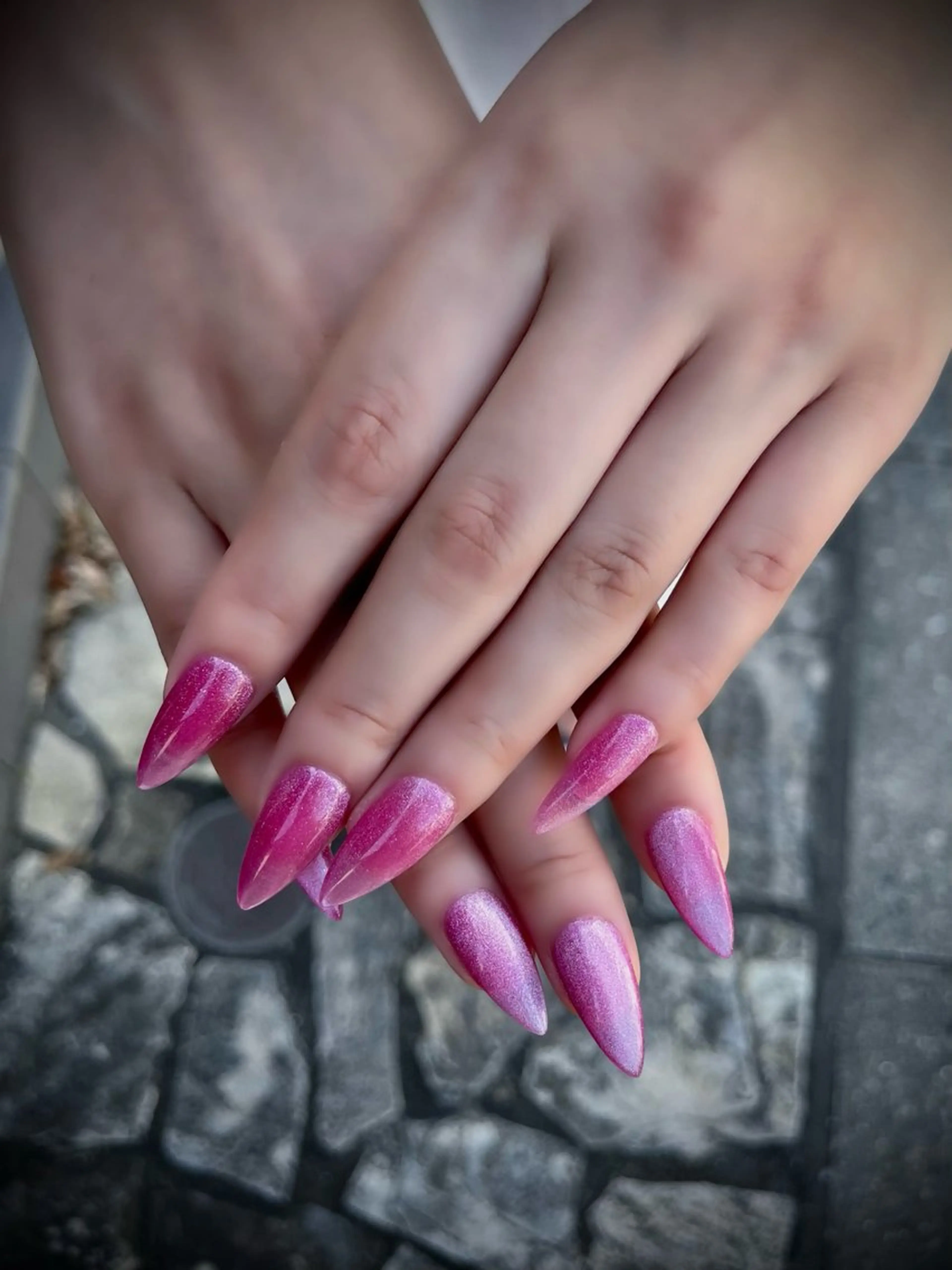 ネイル フットネイル キラキラネイル マグネットネイル ワンカラーネイル スカルプネイル nine.🦋 YUKOのネイルデザイン