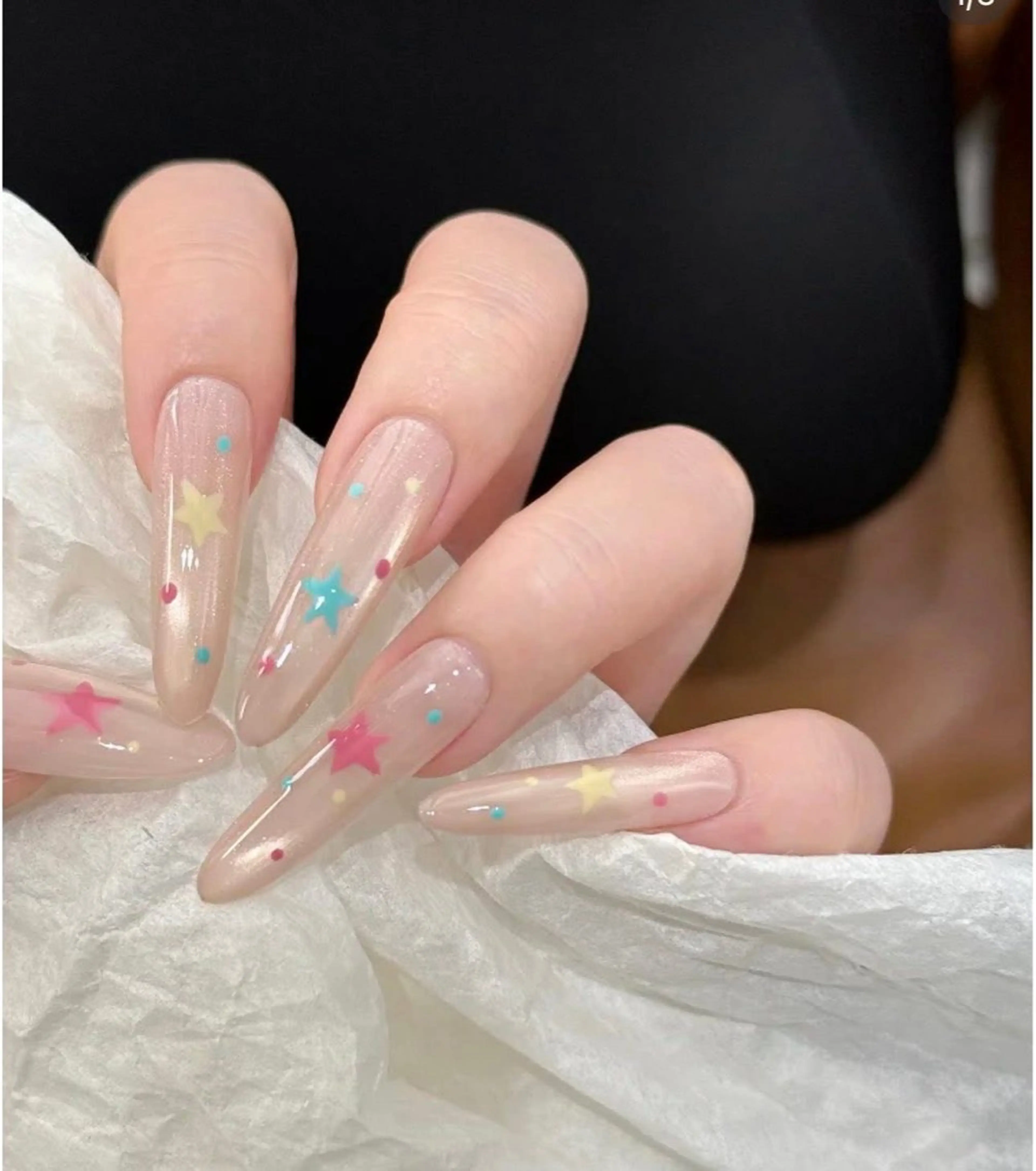 ネイル オーロラネイル ブルー チークネイル 長さ出し フットネイル ハンドネイル NAILS168 チップ長さ出し専門店のネイルデザイン