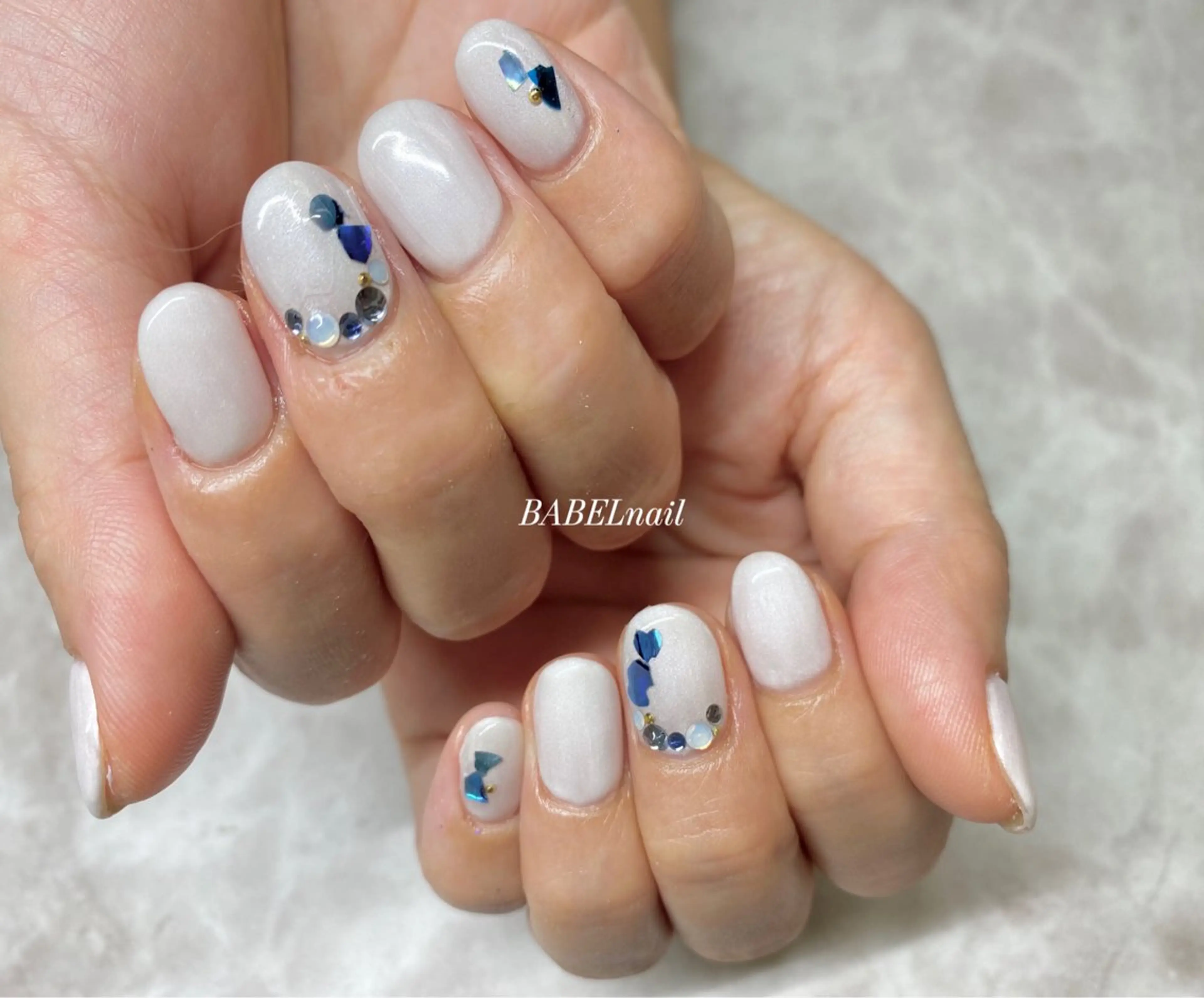 ネイル ジェルネイル オフィスネイル ショートネイル ハンドネイル BABELバベル所属・江戸川橋✨BABEL 【バベル】大人可愛いのネイルデザイン