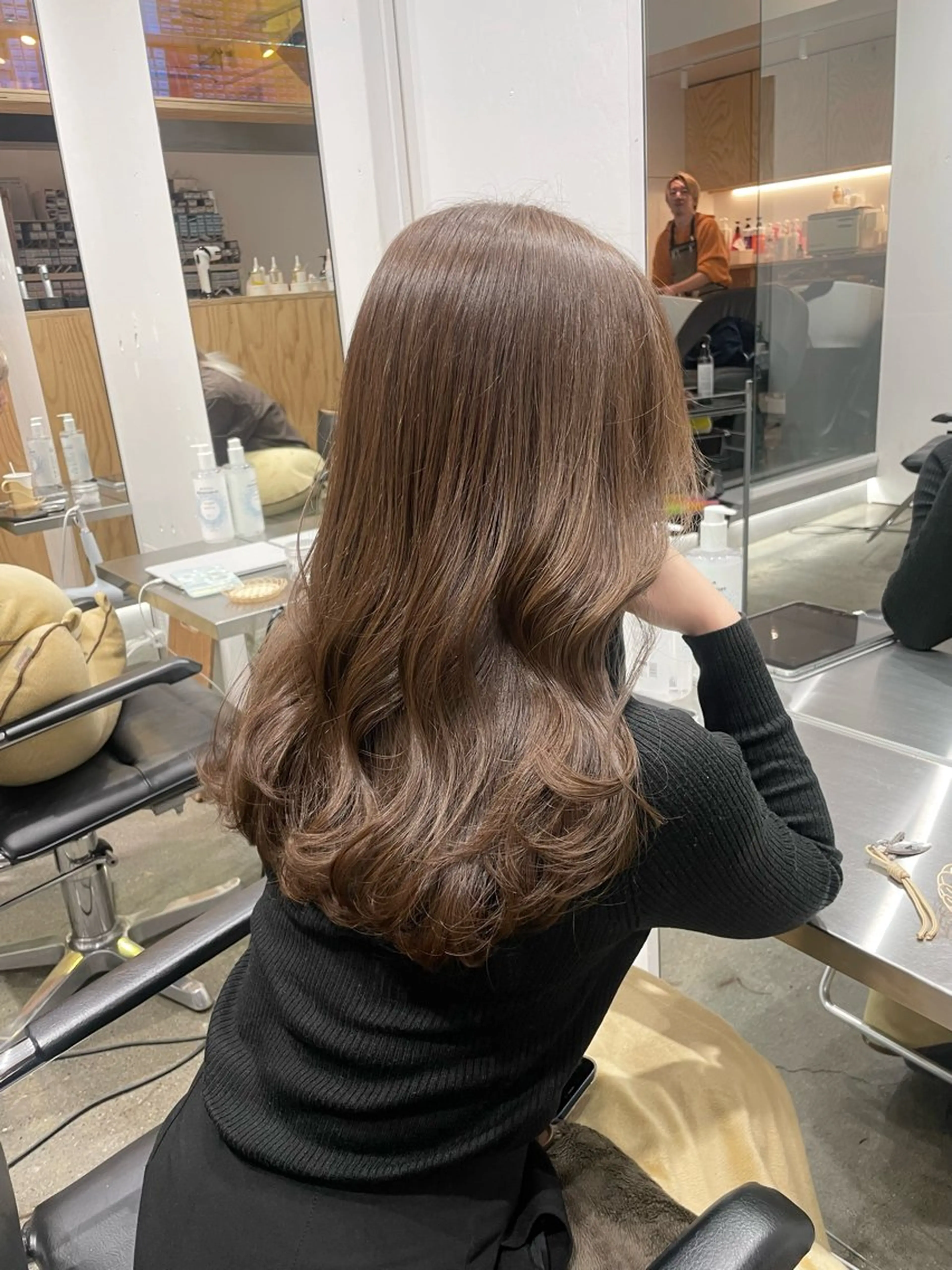 セミロング カラー アディクシーカラー ブラウンカラー ココアグレージュ グレージュ イルミナカラー カット ヘアカラー 🪞♡韓国風スタイル MISATO🪞♡のヘアスタイル