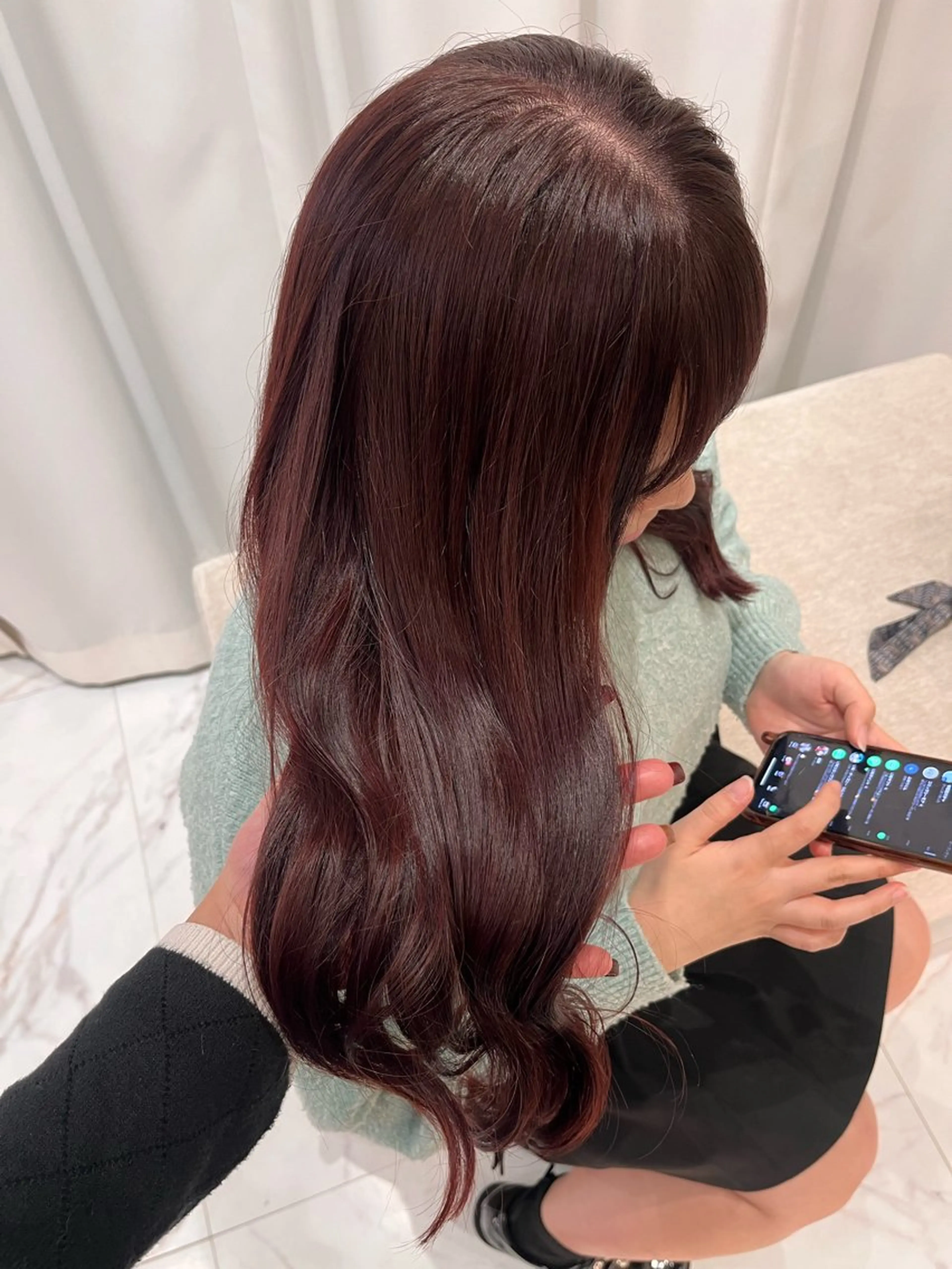 セミロング カラー ヘアアレンジ ヘアカラー トリートメント ヘアセット 愛されカラー🩷 はるなのヘアスタイル