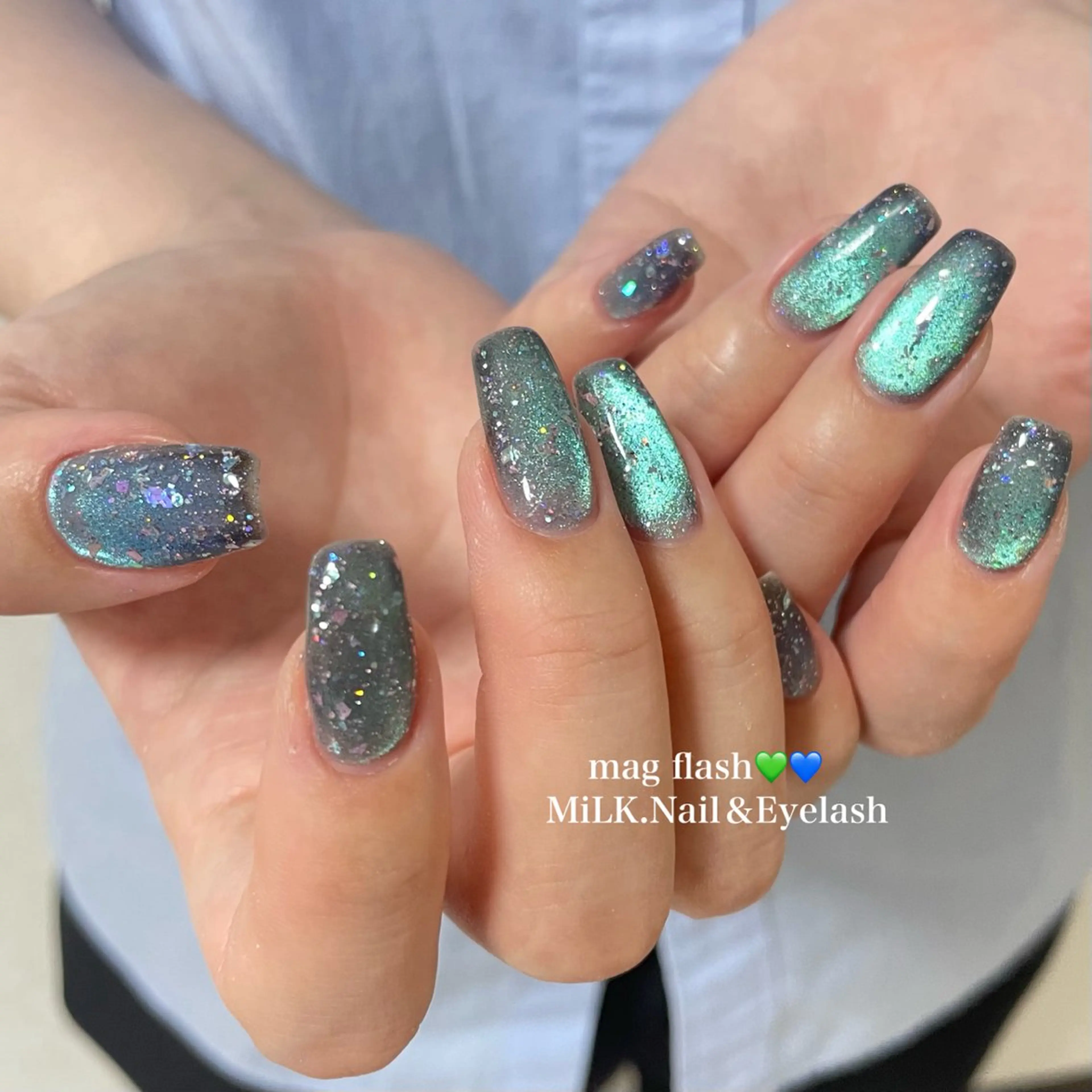 ネイル フラッシュネイル マグネットネイル ハンドネイル MiLK. Nail&Eyelash所属・MiLK. wakaのマツエク・マツパデザイン