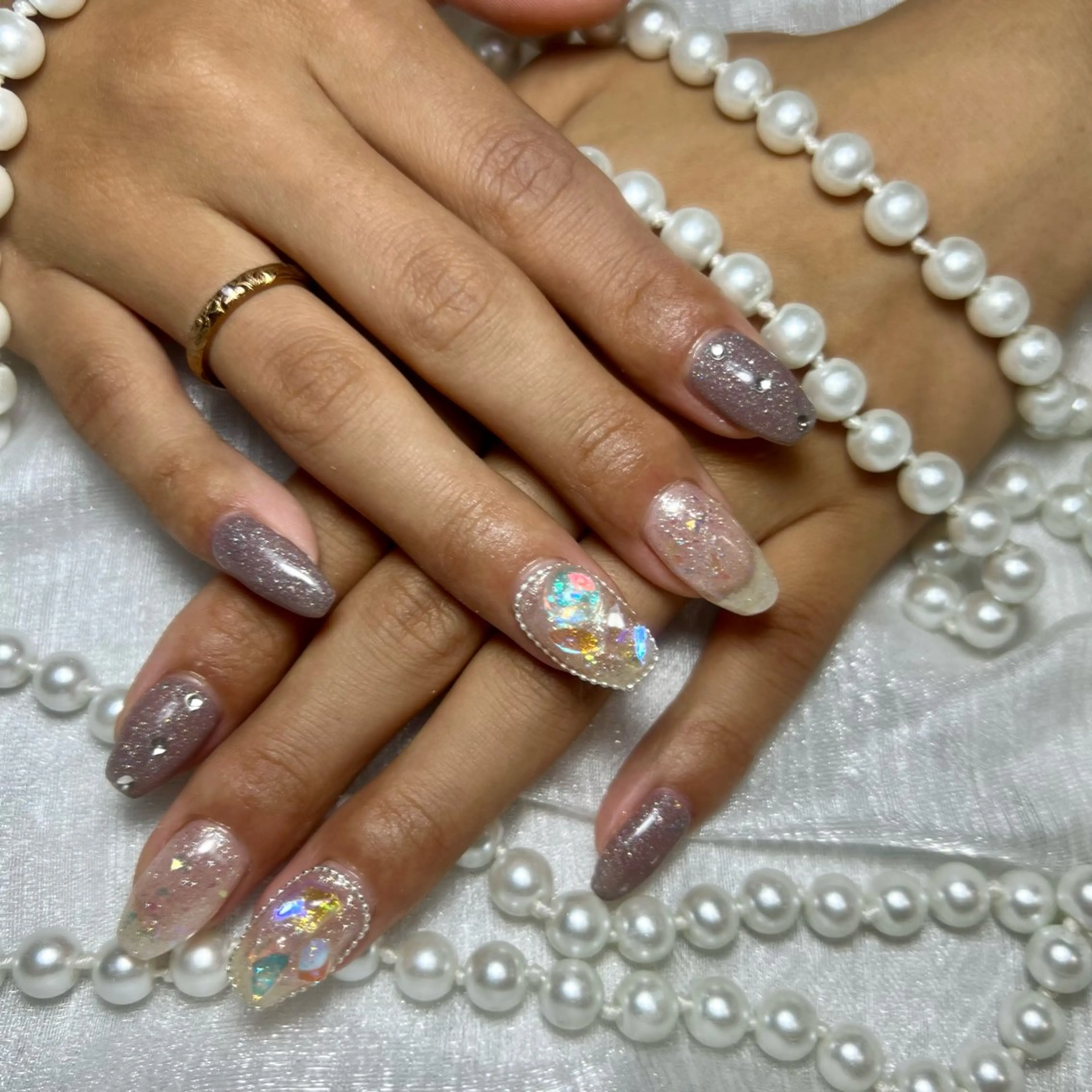 ネイル アートネイル フラッシュネイル フレンチネイル ジェルネイル ガラスフレンチ share所属・. yurieのネイルデザイン