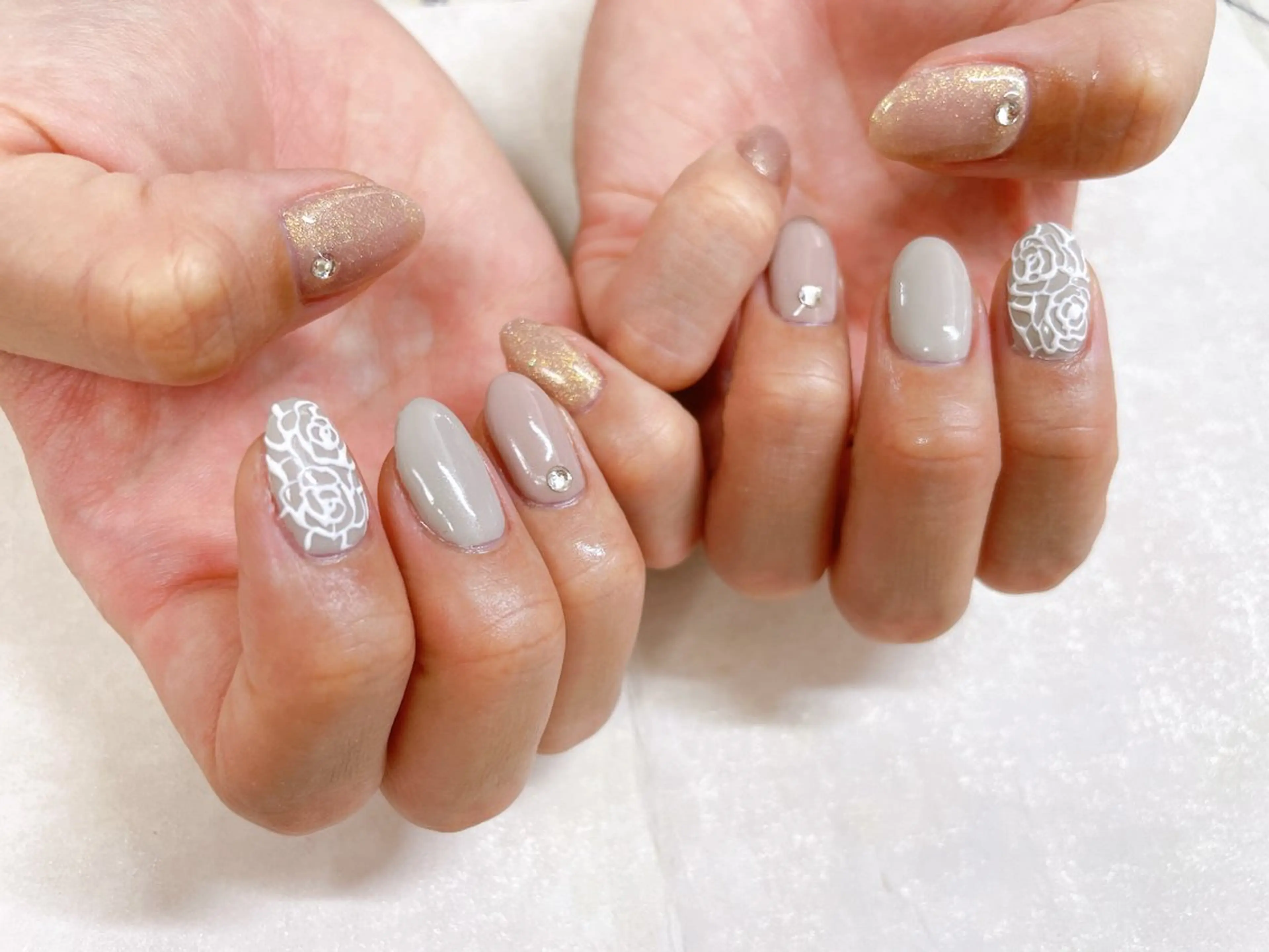 ネイル オーロラネイル フットネイル フレンチネイル ジェルネイル 韓国ネイル Mogu nail 二子玉川のネイルデザイン